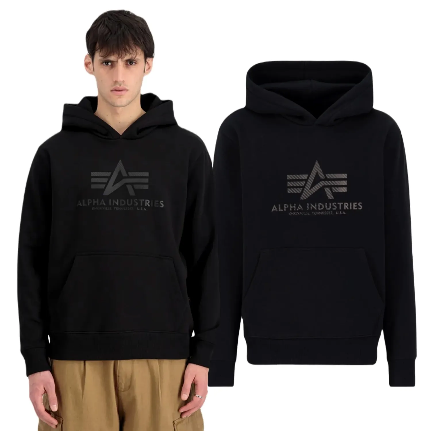 Bluza z kapturem Alpha Industries Basic Carbon 146343 515 - Czarna M