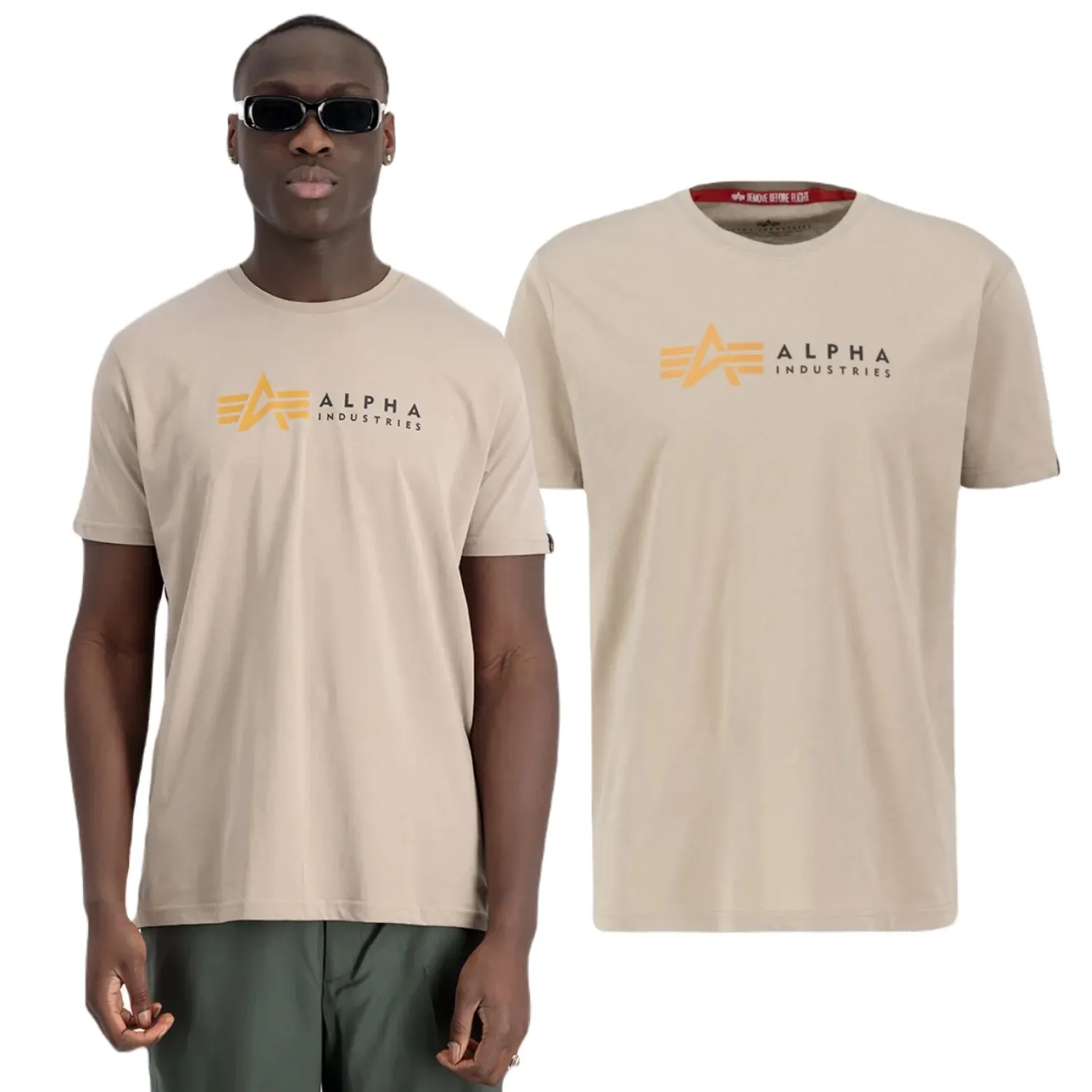 Koszulka Alpha Industries Alpha Label T 118502 679 - Vintage Sand XXL