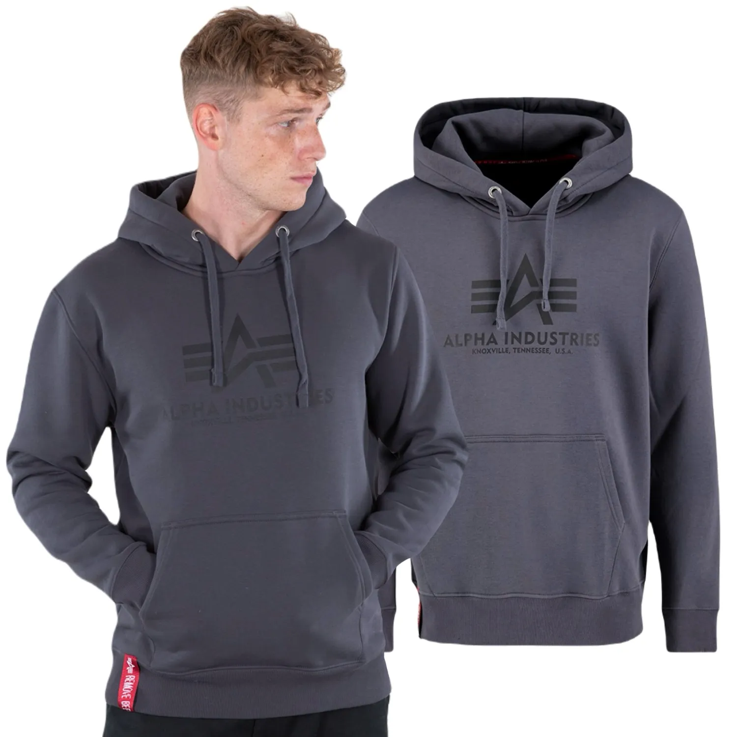 Bluza z kapturem Alpha Industries Basic 178312 412 - Grafitowa XXL