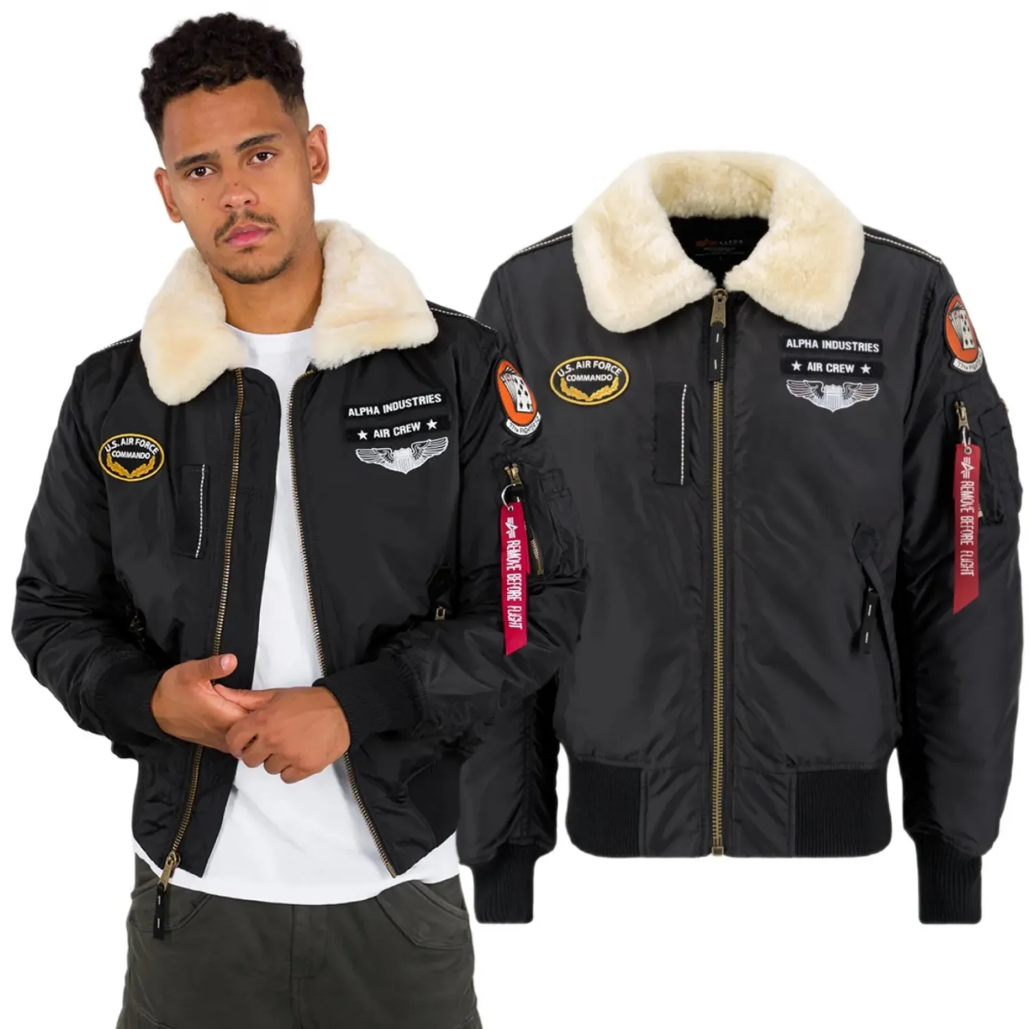 Kurtka Alpha Industries Injector III Air Force 198113 03 - Czarna XXL