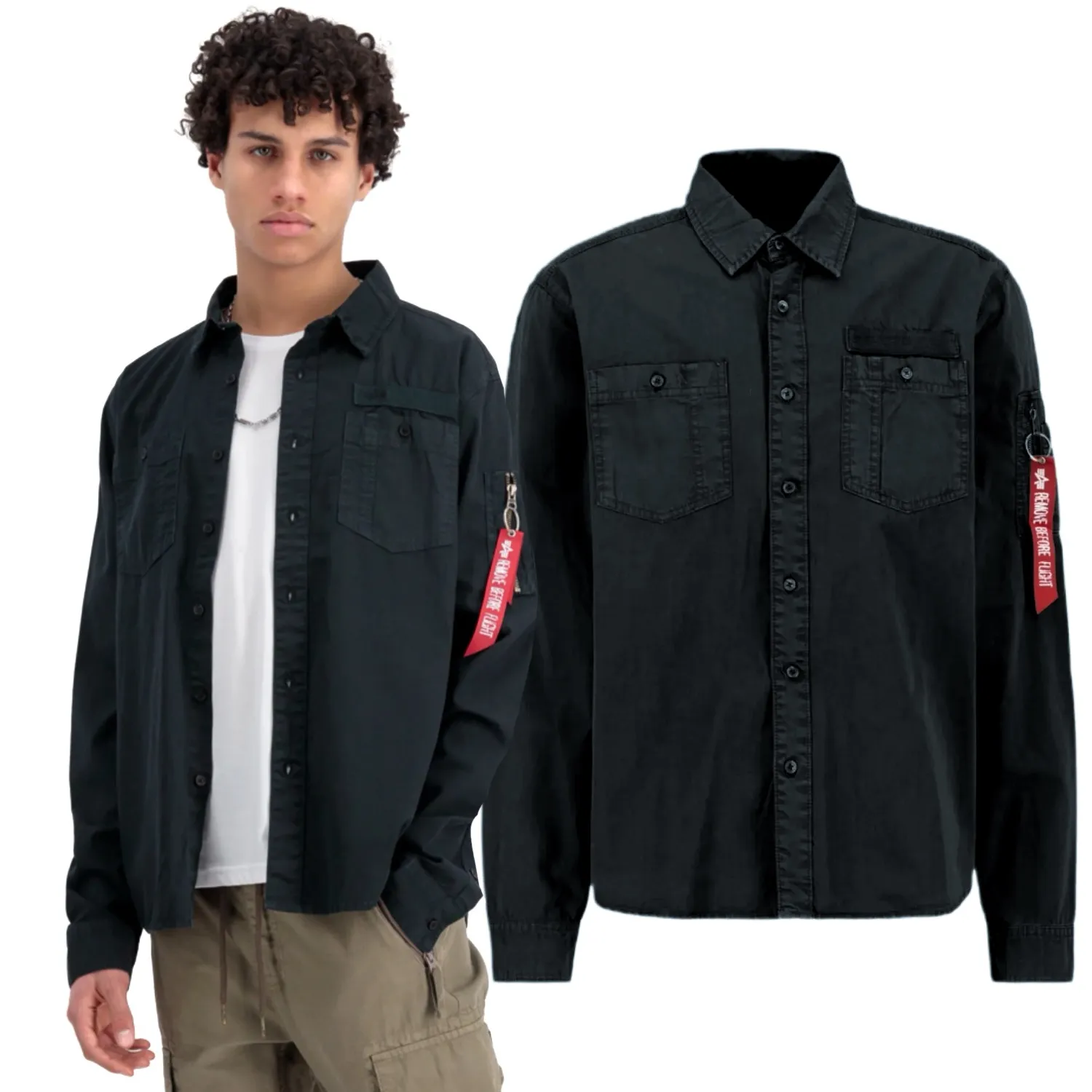 Koszula Alpha Industries Air Force EMB 138422 03 - Czarna XXL
