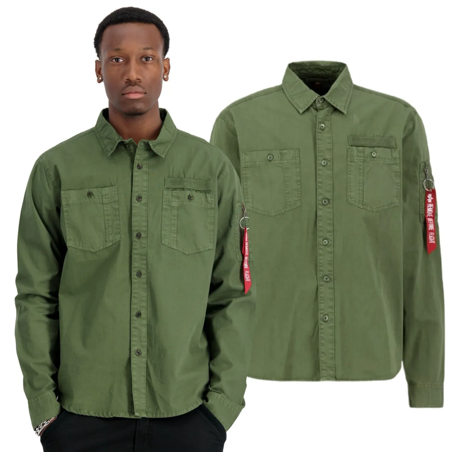 Koszula Alpha Industries Air Force EMB 138422 142 - Ciemnooliwkowa S