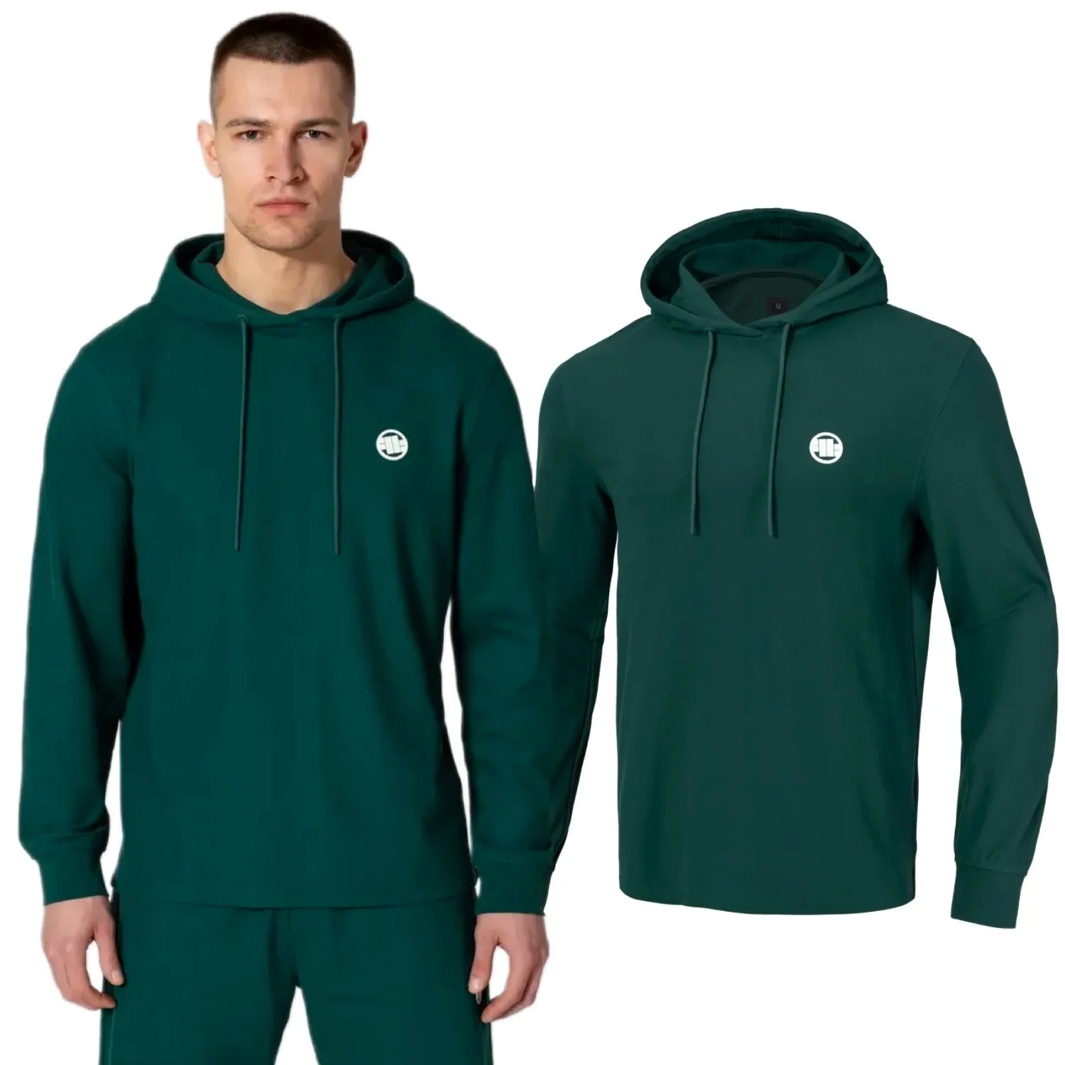 Bluza z kapturem Pit Bull Heavy Weight 220 Coolmax Pique Rockey '24 - Ciemnozielona XL