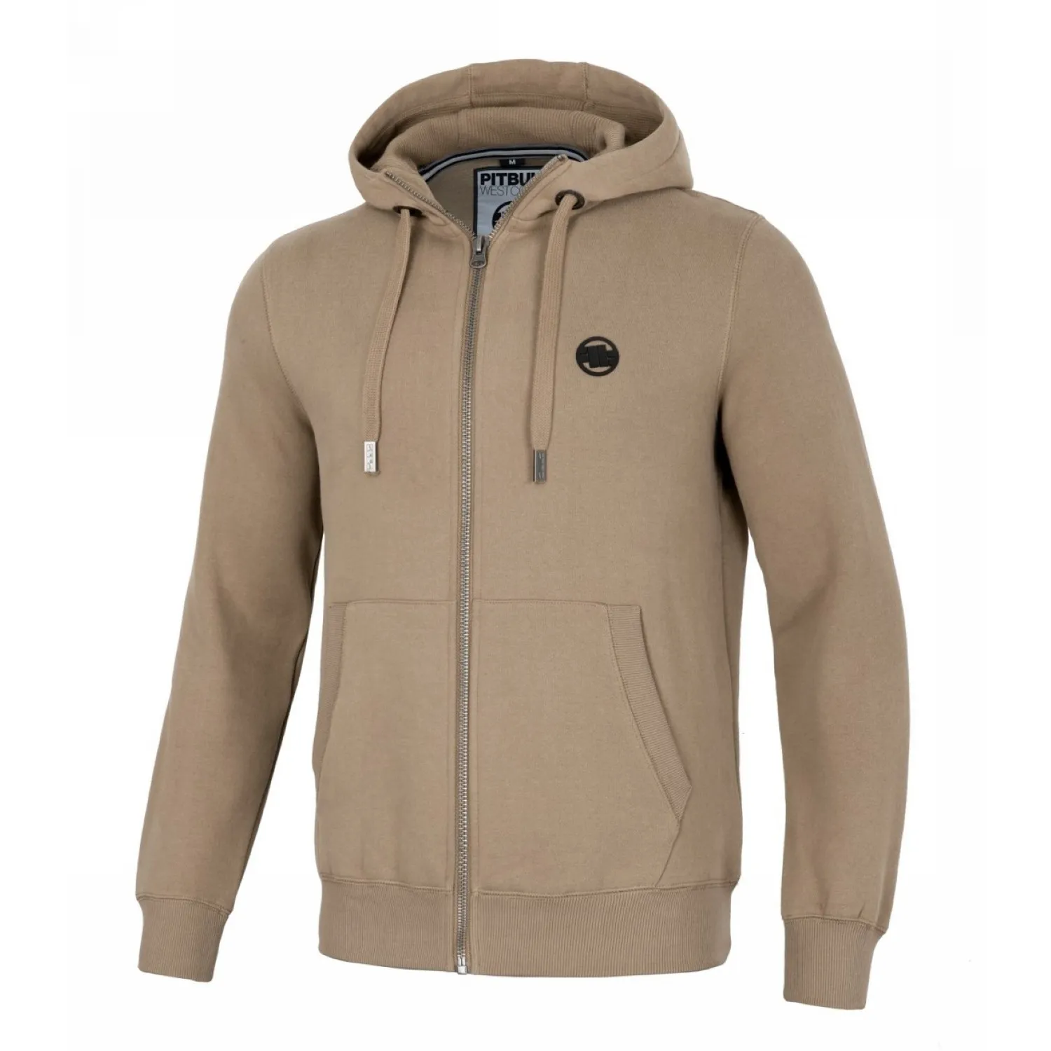 Bluza rozpinana z kapturem Pit Bull New Brushed Fleece Group Small Logo '24 - Piaskowa XL