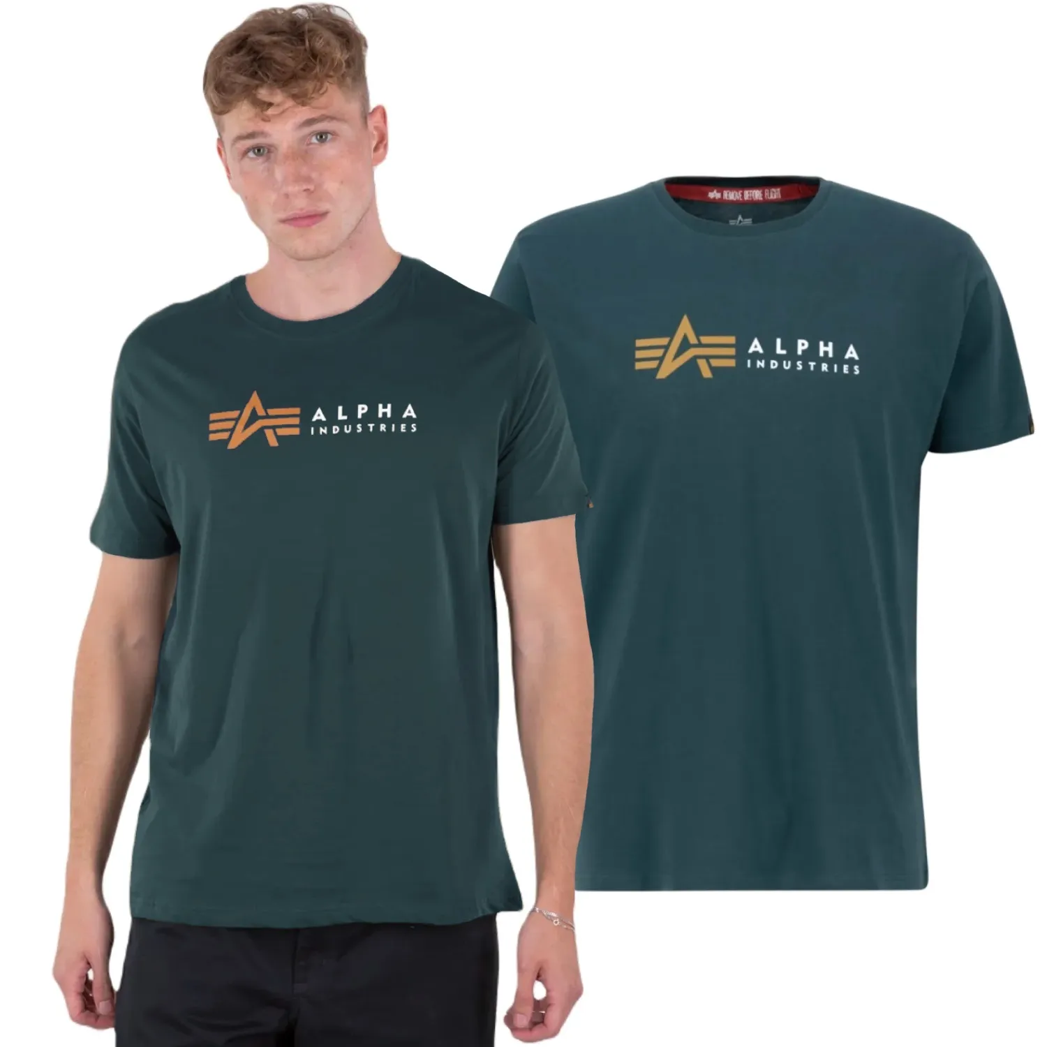 Koszulka Alpha Industries Alpha Label T 118502 720 - Force Green M