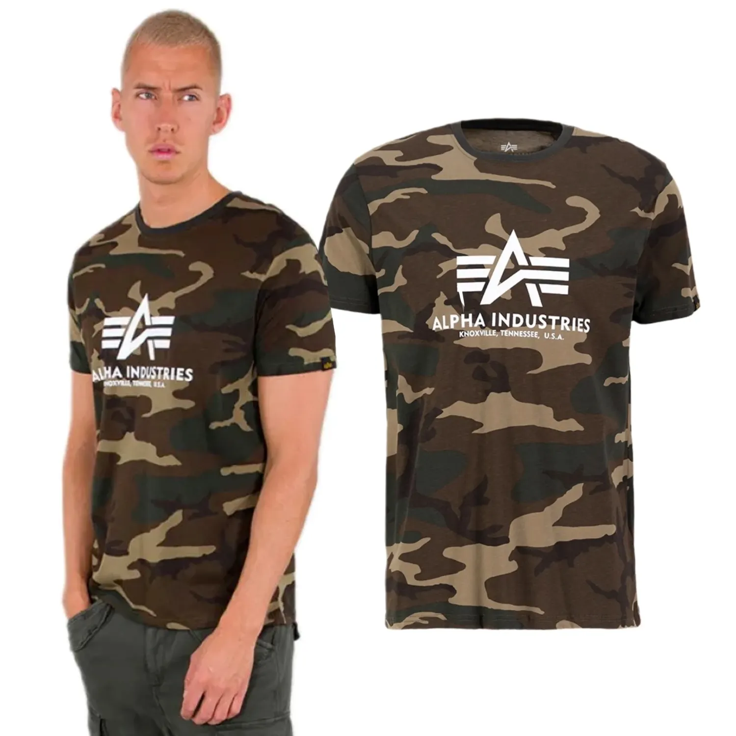 Koszulka Alpha Industries Basic 100501C 408 - WDL Camo 65 S