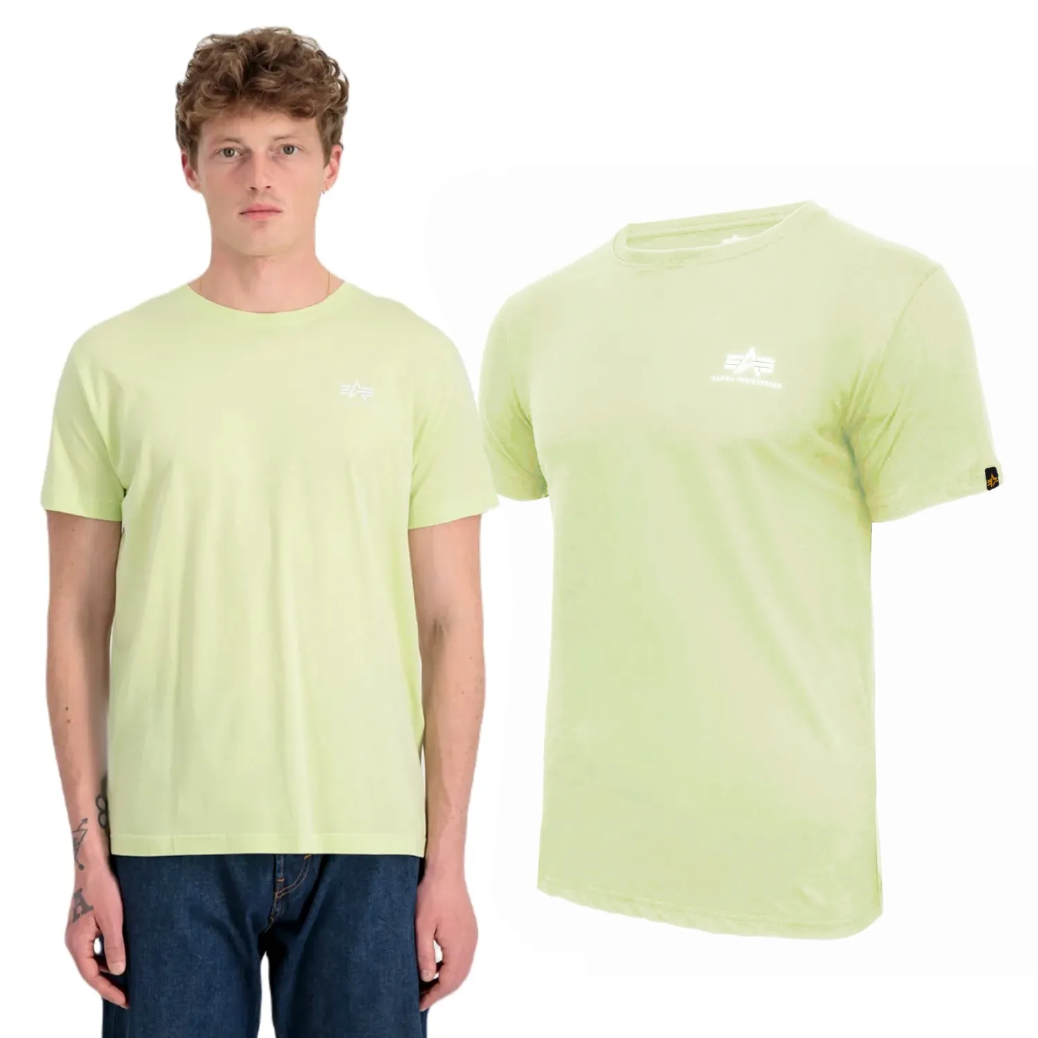 Koszulka Alpha Industries Small Logo Basic 188505 722 - Arctic Lime XL