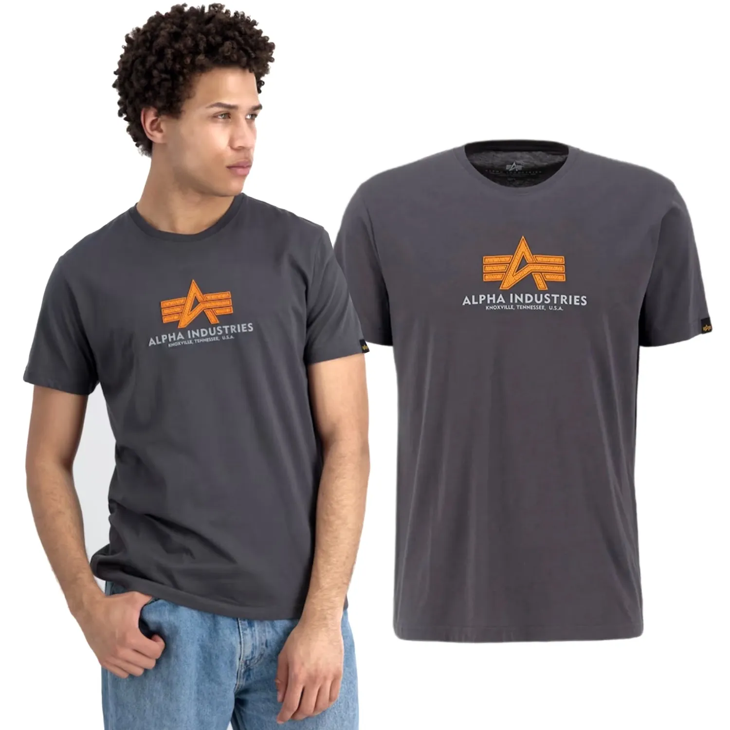 Koszulka Alpha Industries Basic T Rubber 100501RB 684 - Vintage Grey XXL