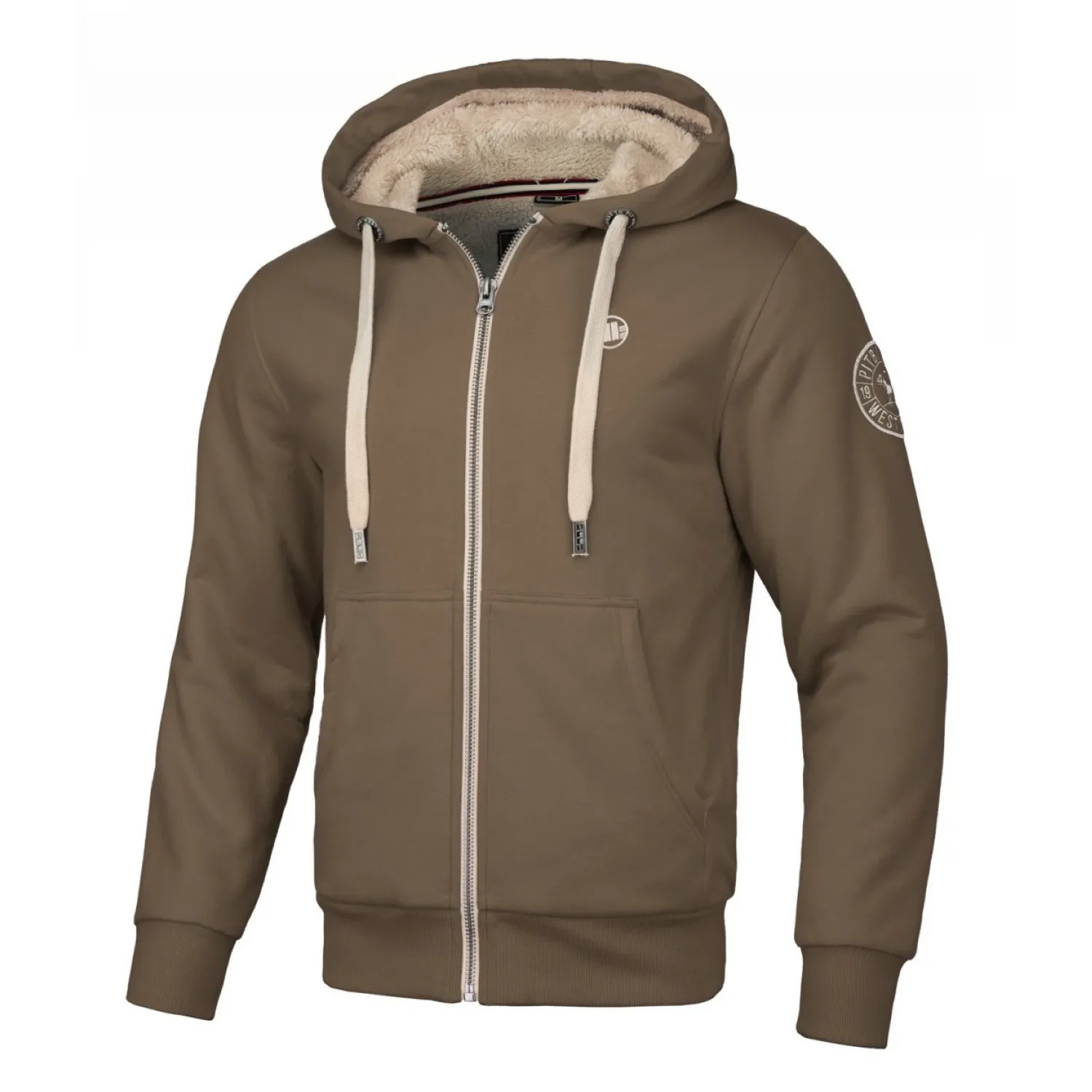 Bluza rozpinana z kapturem PITBULL Sherpa Ruffin II '24 - Brązowa  3XL