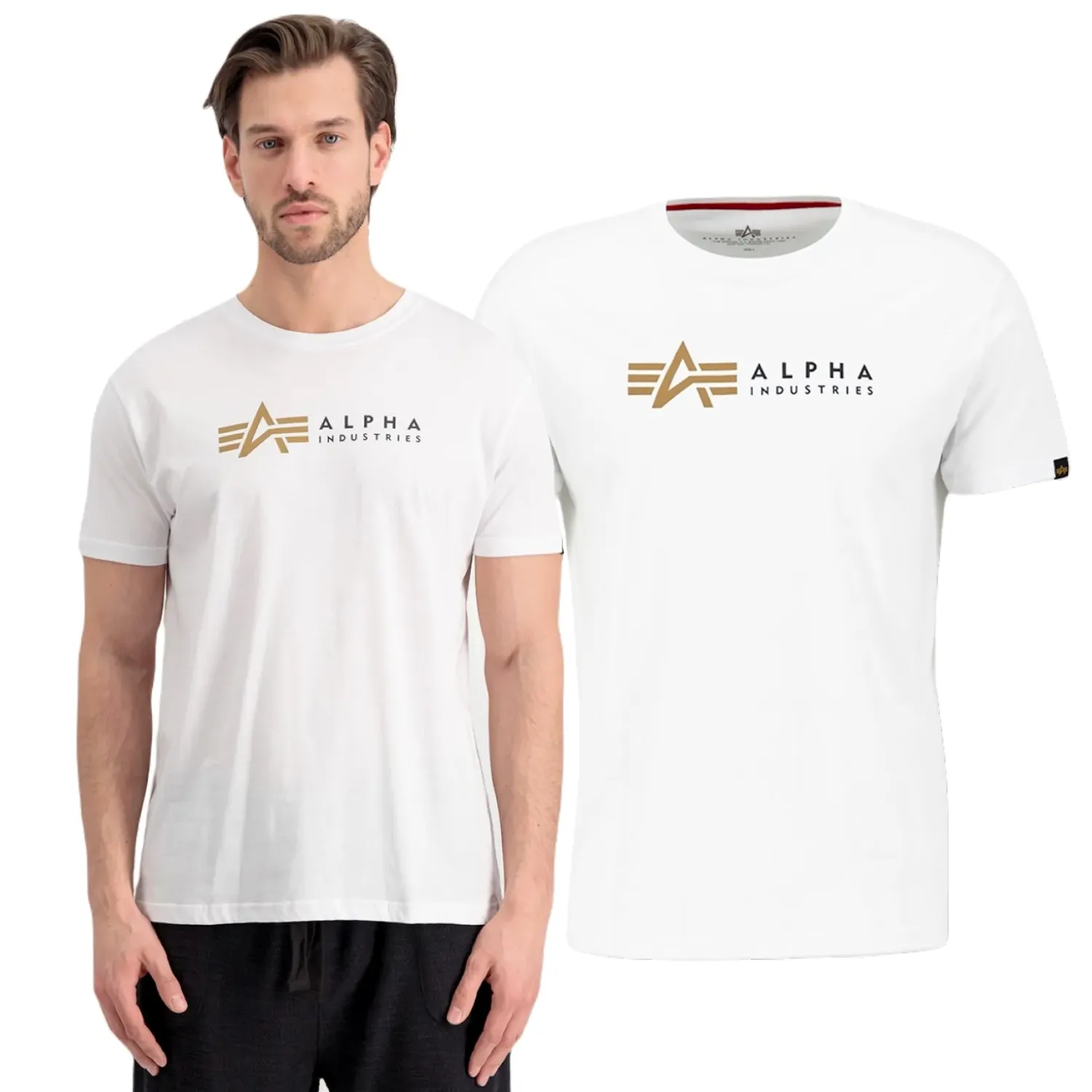 Koszulka Alpha Industries Alpha Label T 118502 09 - Biała XXL