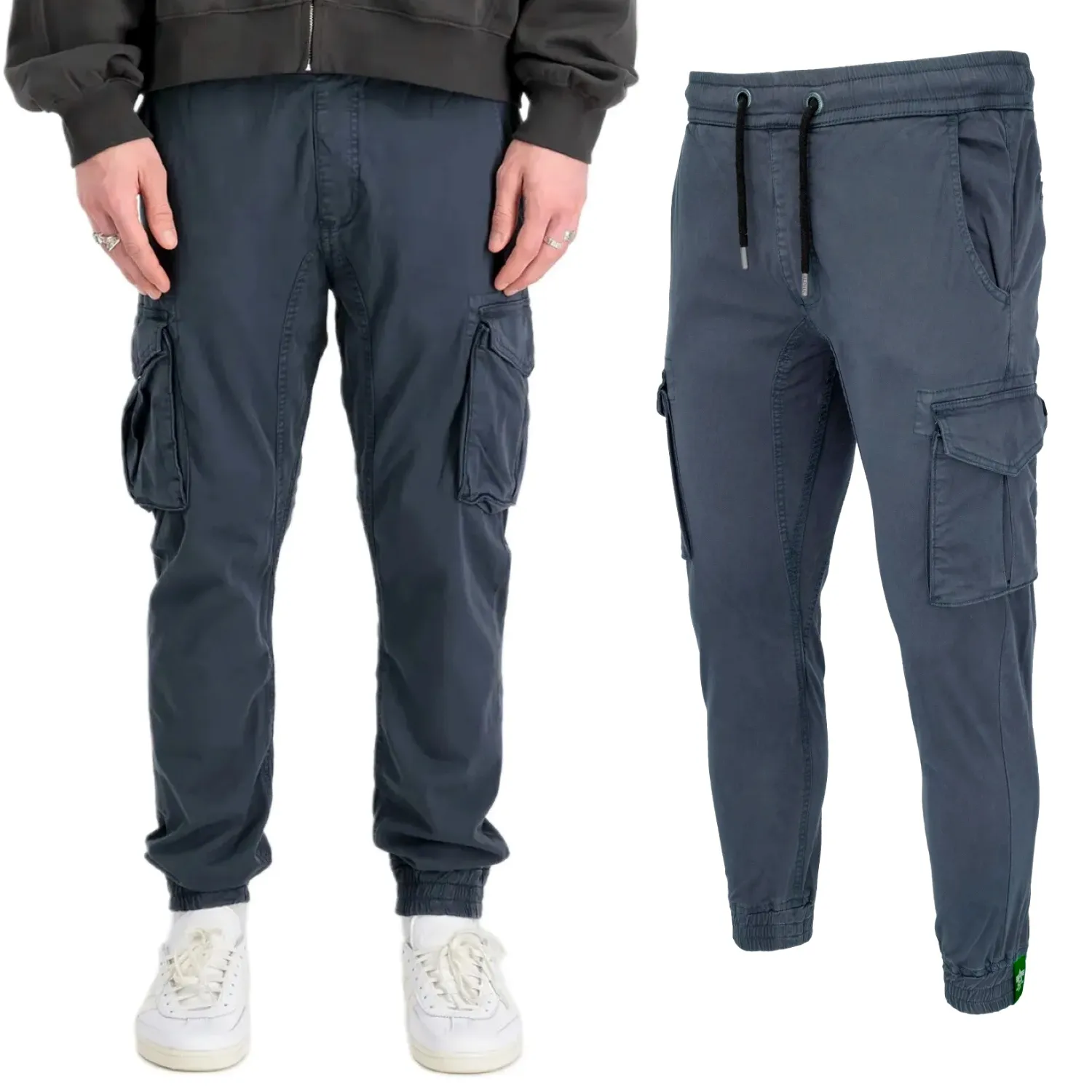 Spodnie Alpha Industries Cotton Twill Jogger 116202 697 - Granatowe XL