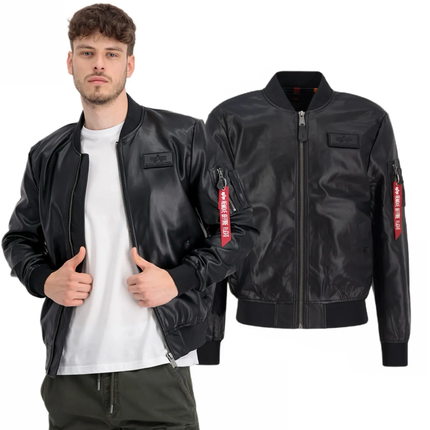 Kurtka Alpha Industries MA-1 VF Vegan Leather 106108 03 - Czarna M