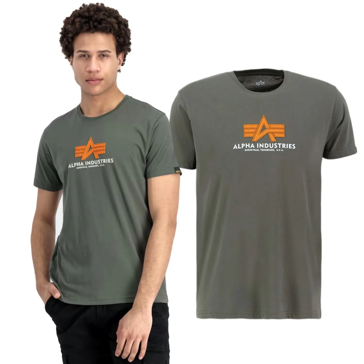 Koszulka Alpha Industries Basic T Rubber 100501RB 142 - Ciemnooliwkowa XL