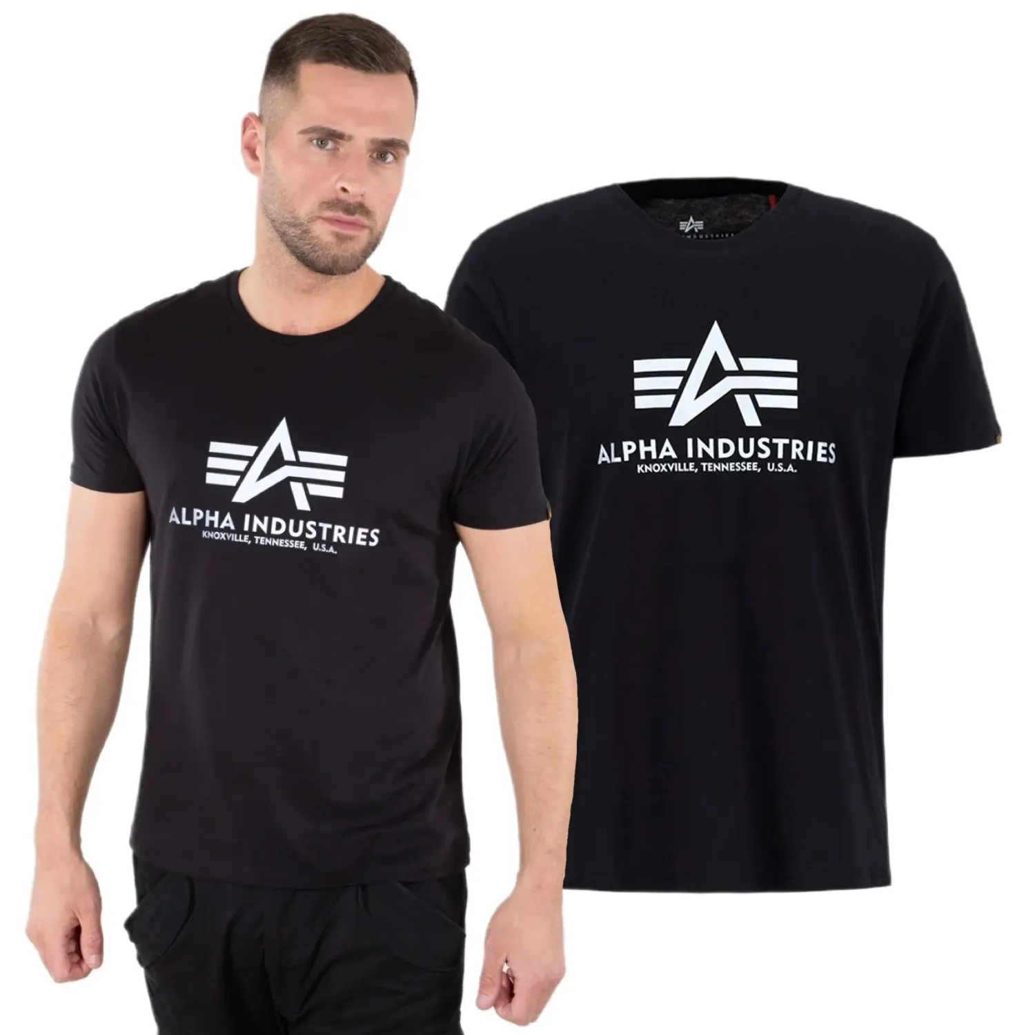 Koszulka Alpha Industries Basic Reflective Print 100501RP 03 - Czarna XXL