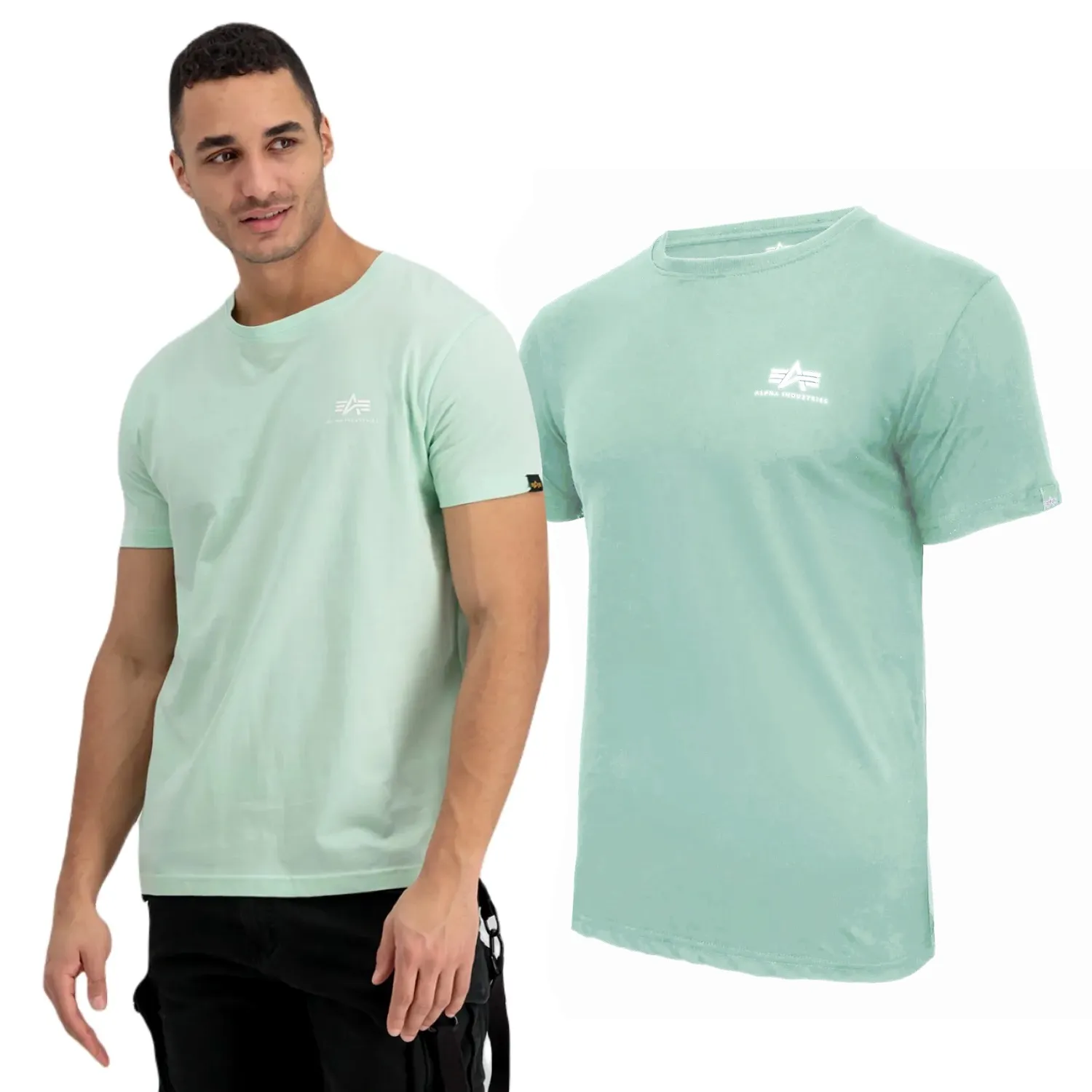 Koszulka Alpha Industries Small Logo Basic 188505 43 - Miętowa S