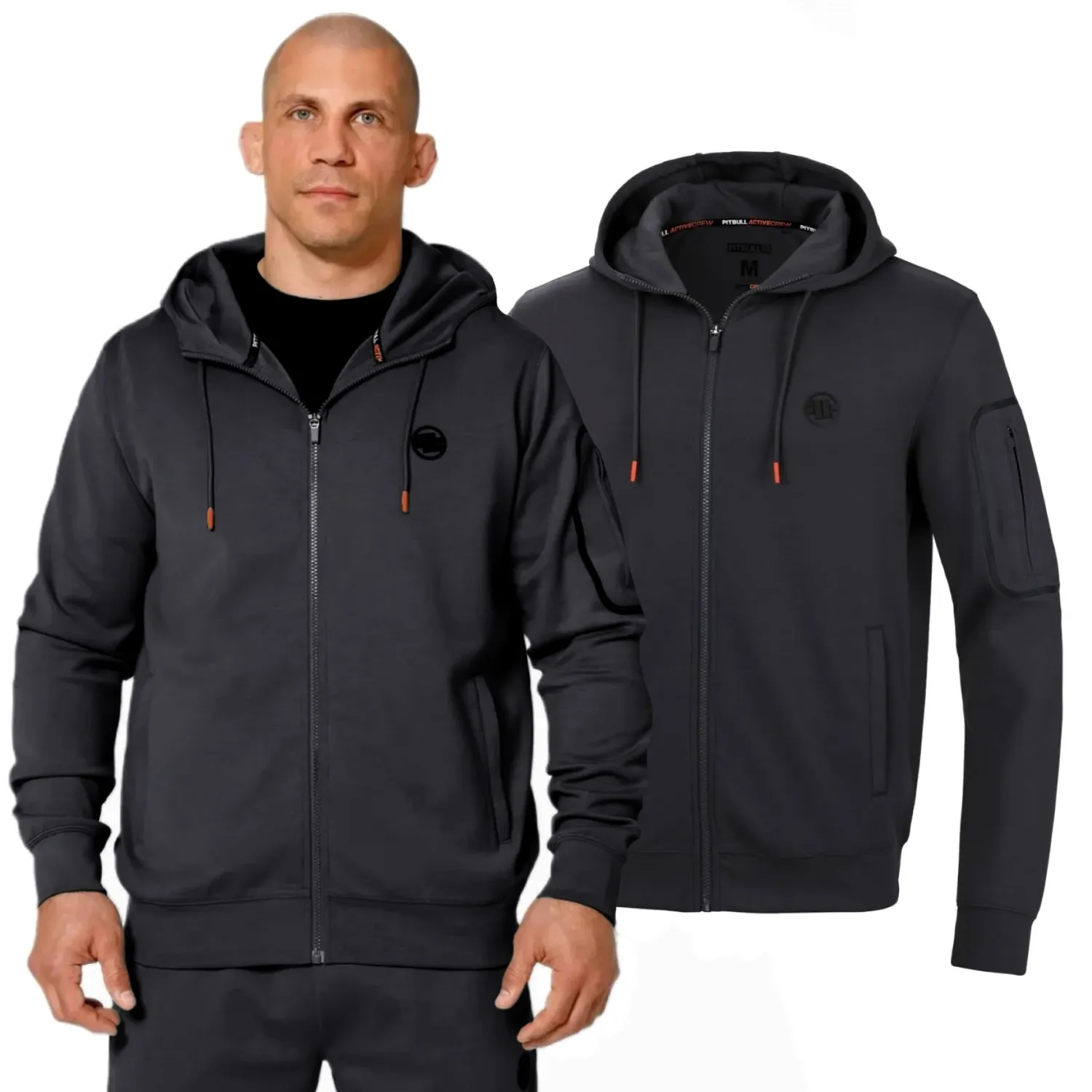 Bluza rozpinana z kapturem Pit Bull Active Crew Explorer '24 - Grafitowa M