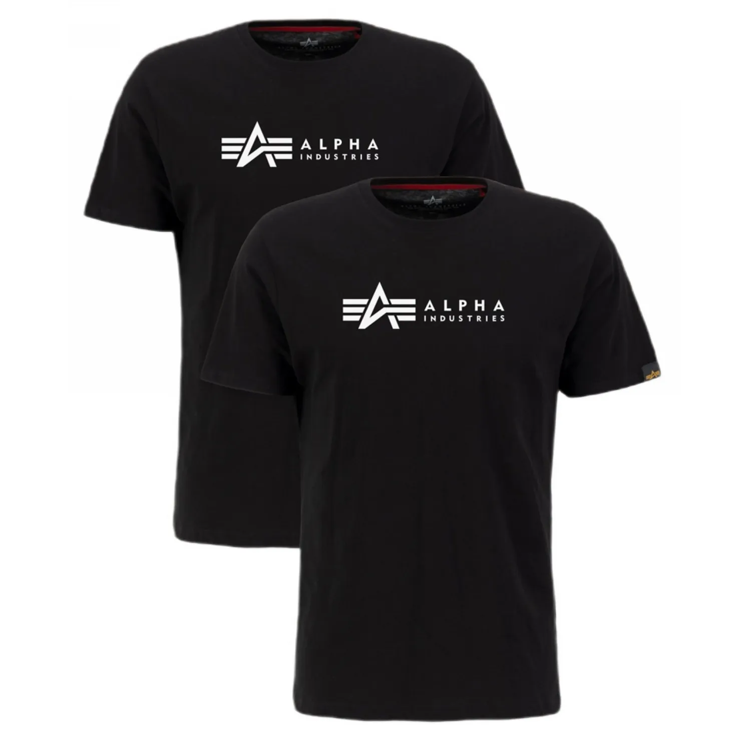 Koszulki Alpha Industries Alpha Label T 2 Pack 118534 03 - Czarne XXL