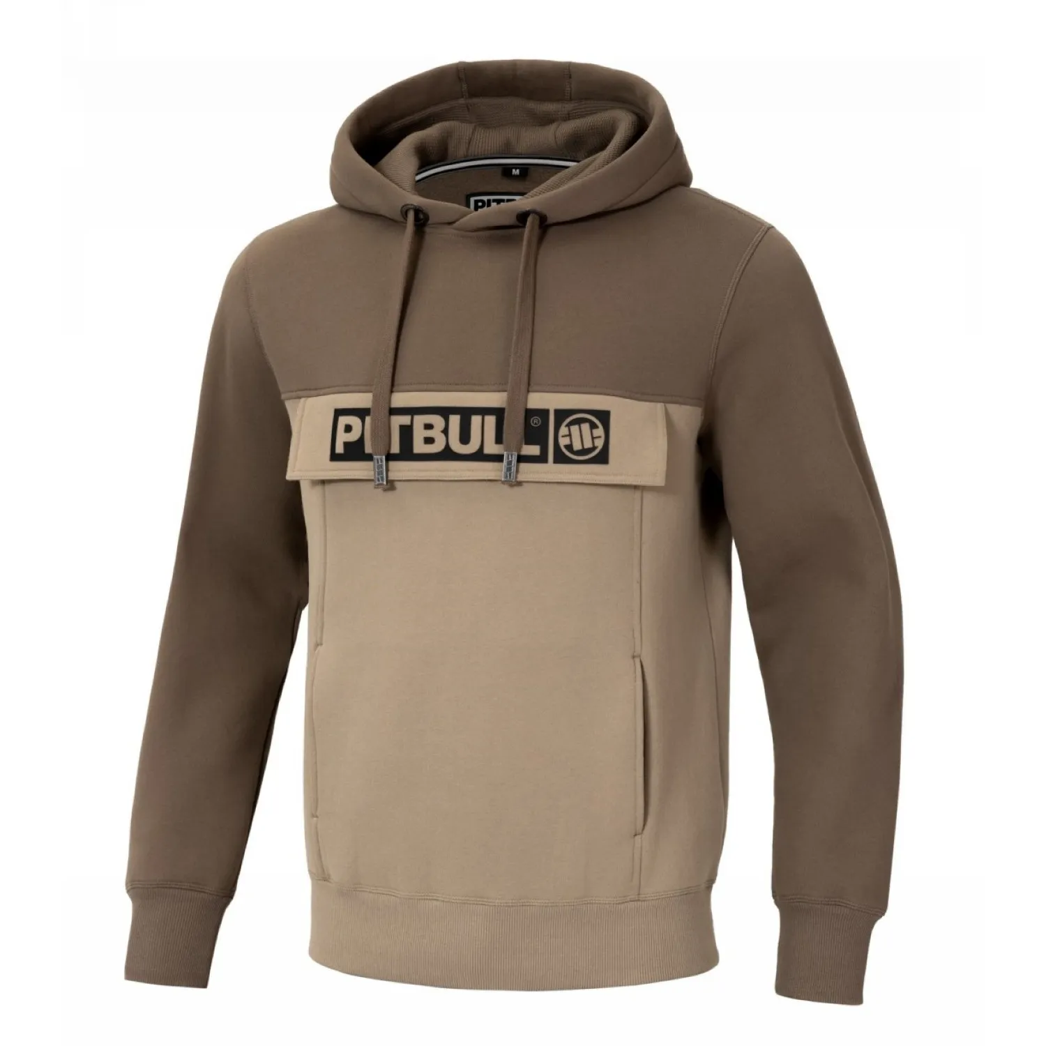 Bluza z kapturem Pit Bull New Brushed Fleece Group Hilltop Dwukolorowa '24 - Brązowa/Piaskowa XL