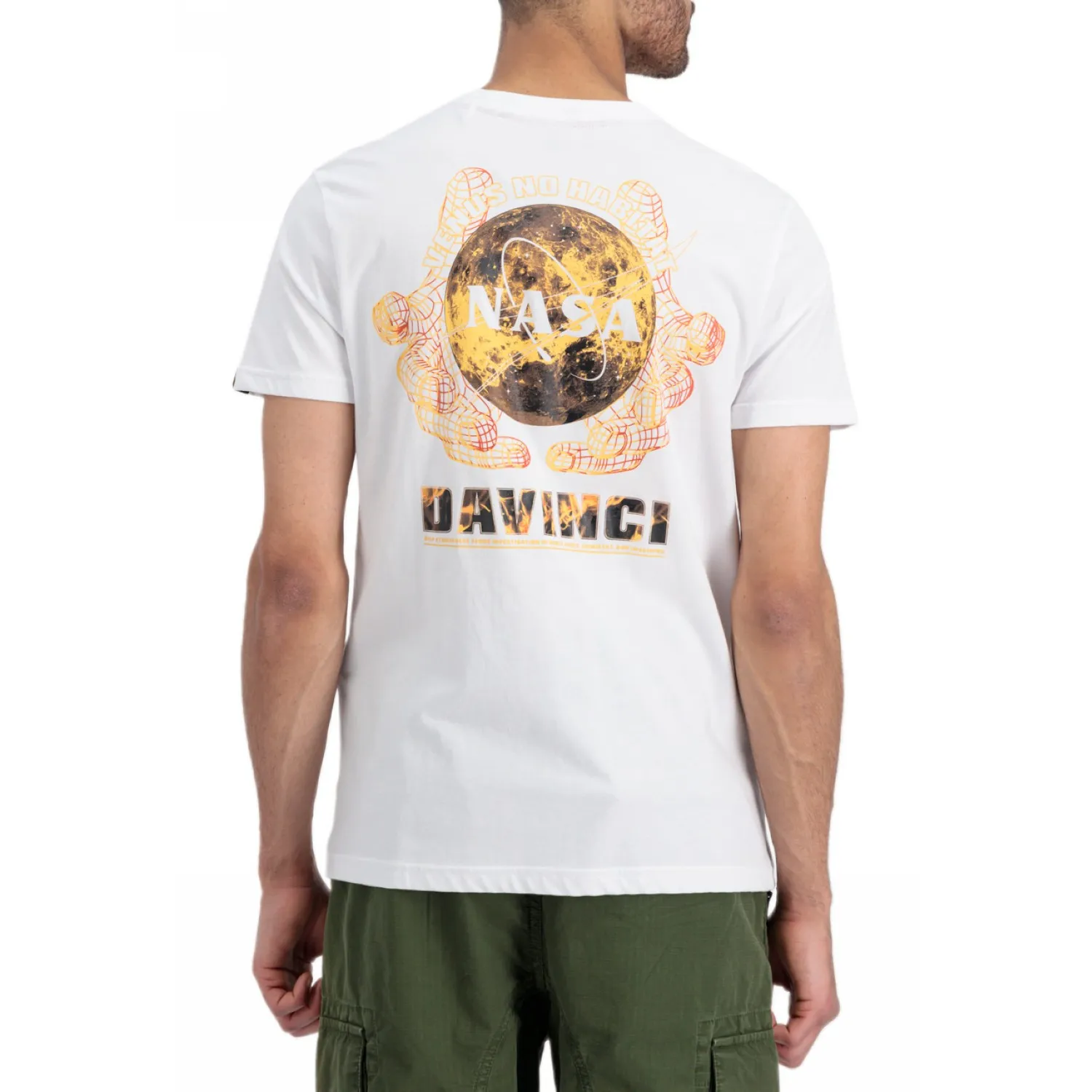 Koszulka Alpha Industries NASA Davinci T 136508 09 - Biała M