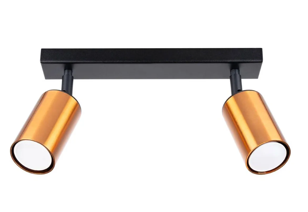 Lampa sufitowa z 2 reflektorkami czarny + miedź - 5X A570 T9-G20