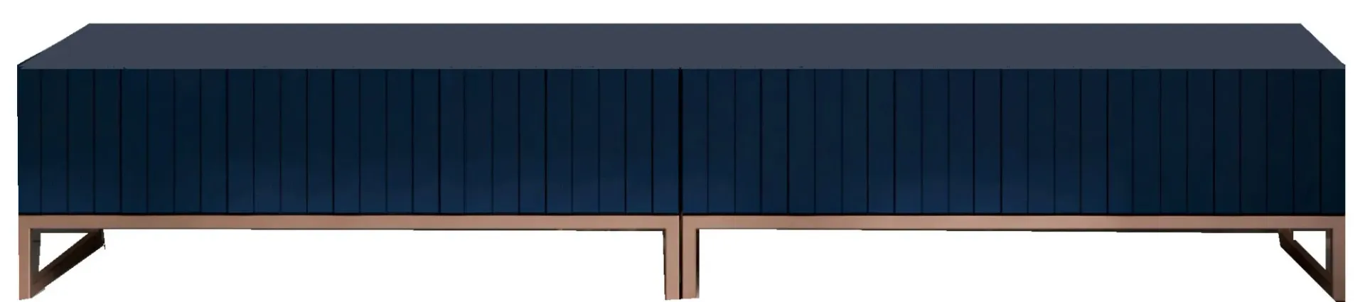 Komplet 2 szt granatowych szafek RTV z lamelami C4-Z57