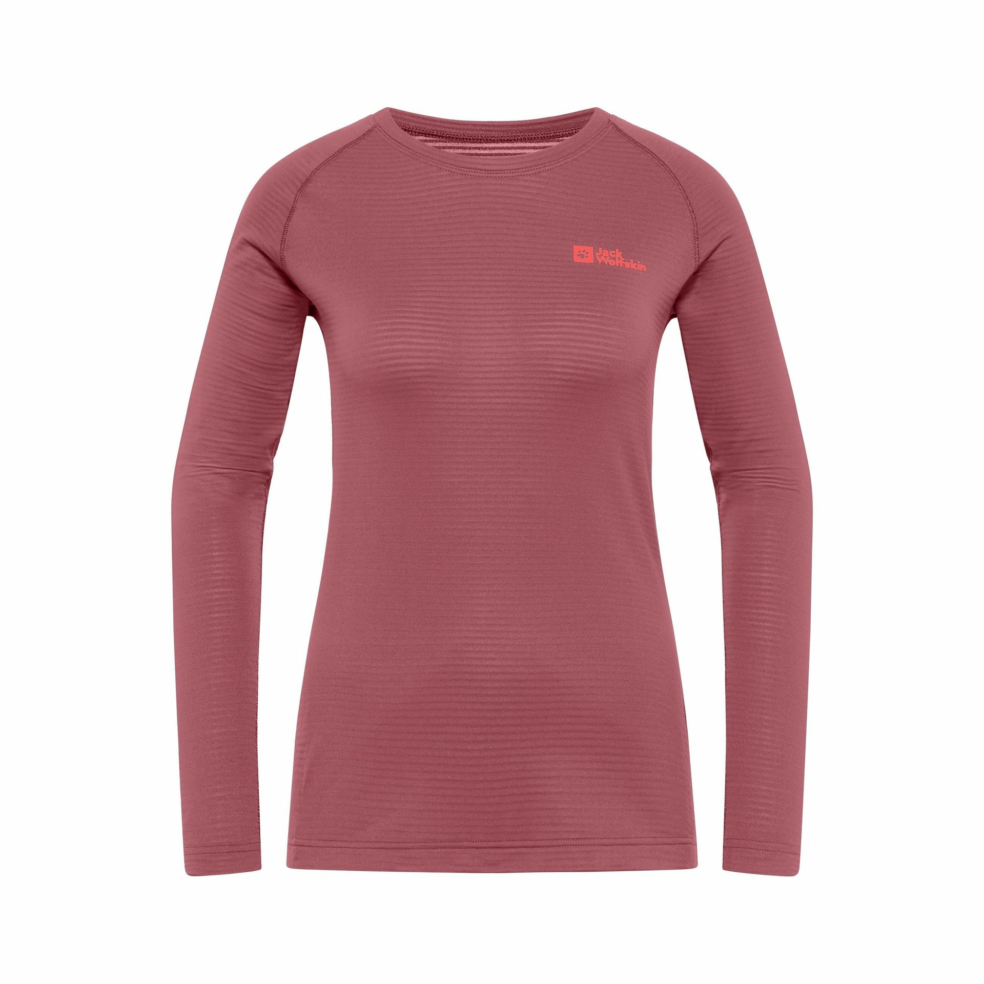 Damska koszulka z długim rękawem Jack Wolfskin INFINITE WARM LS W red ochre - XS