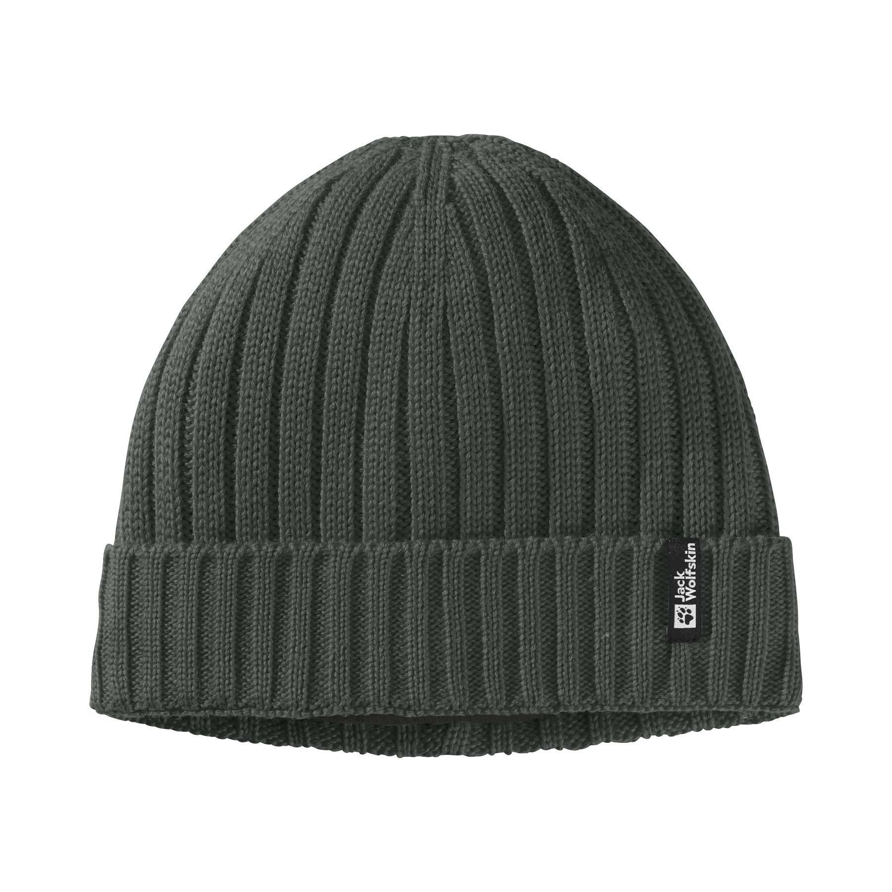 Czapka zimowa Jack Wolfskin RIB KNIT BEANIE slate green - ONE SIZE