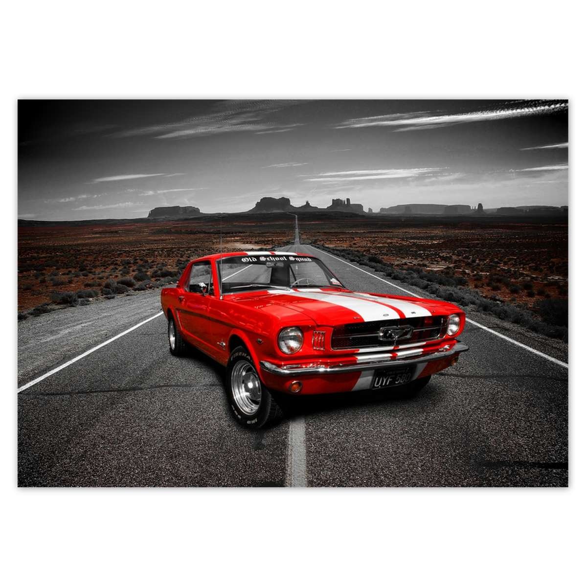 Naklejka ścienna A5 POZIOM Czerwony Ford Mustang