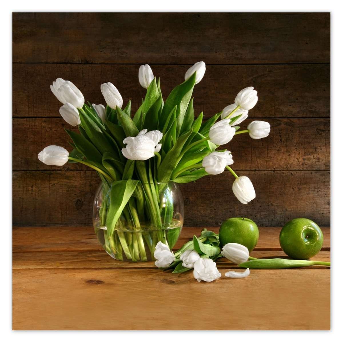 Naklejka ścienna 50x50 Białe tulipany