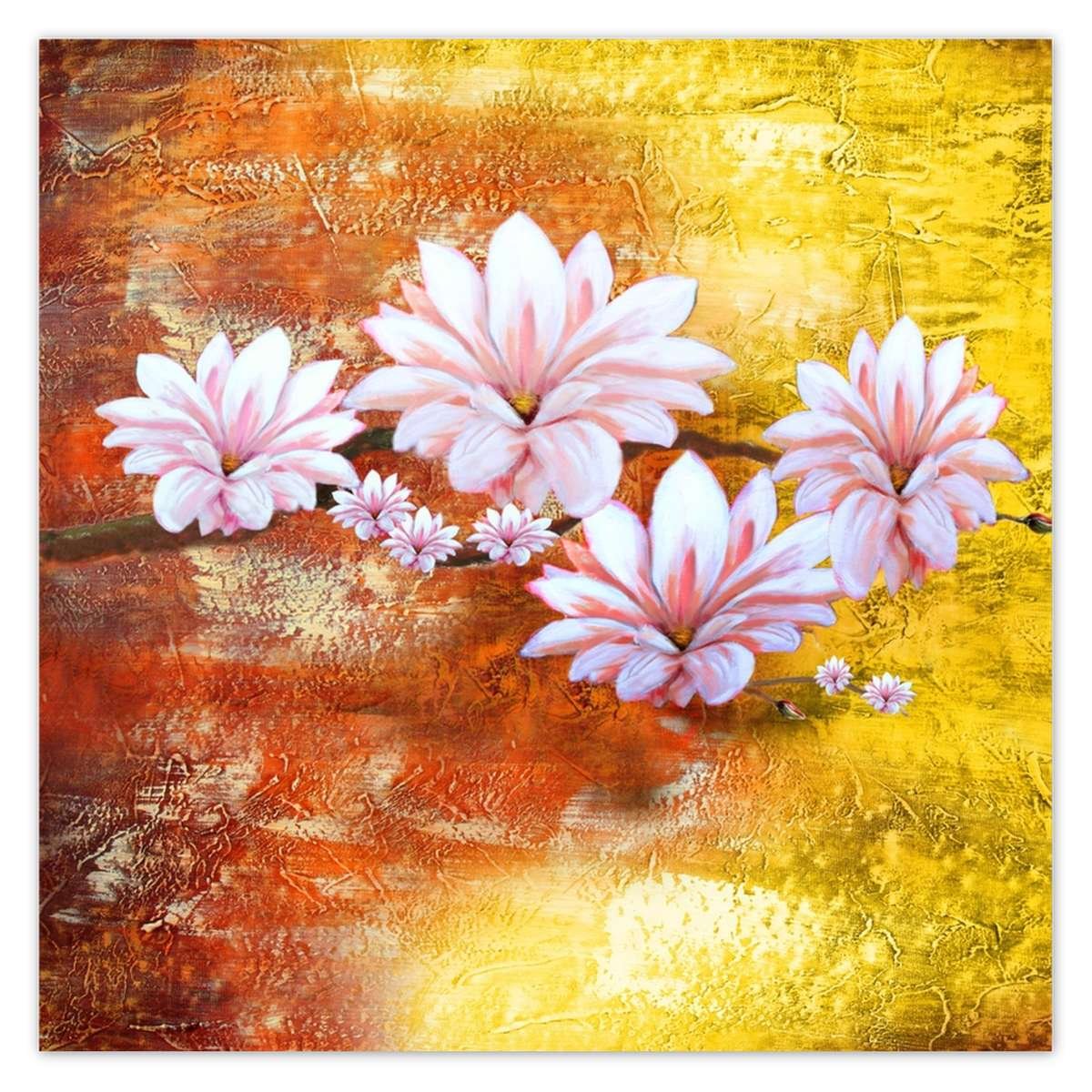 Naklejka ścienna 100x100 Gałązka magnolii kwiaty