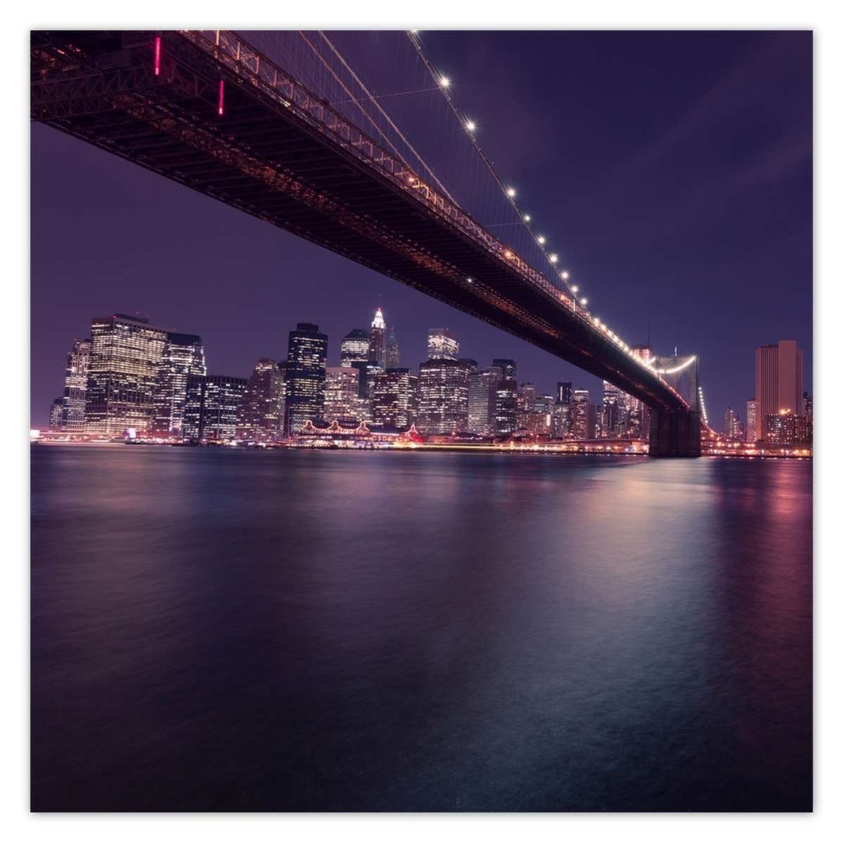 Naklejka ścienna 140x140 Most nocą USA Nowy York