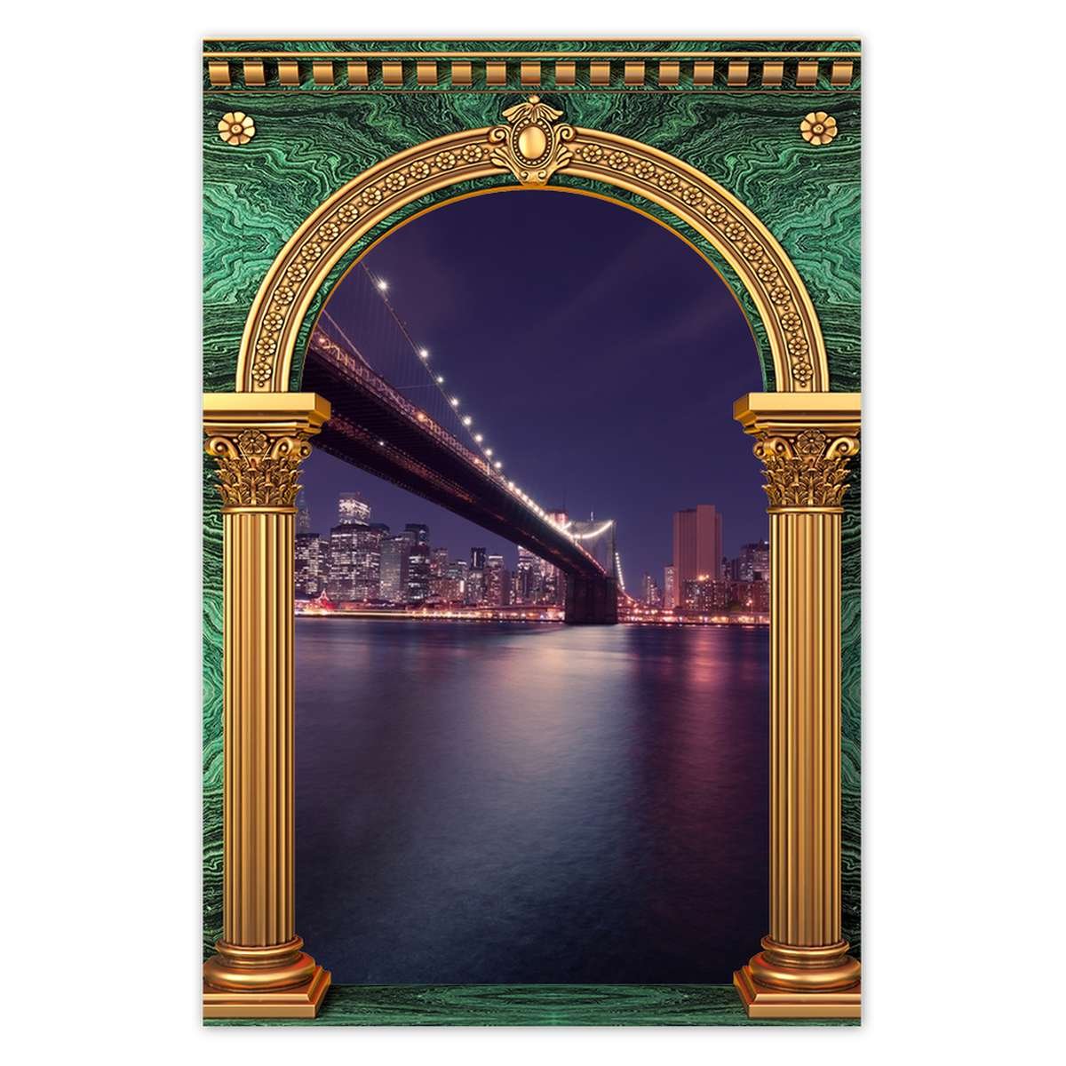 Naklejka ścienna 80x120 Most nocą USA Nowy York