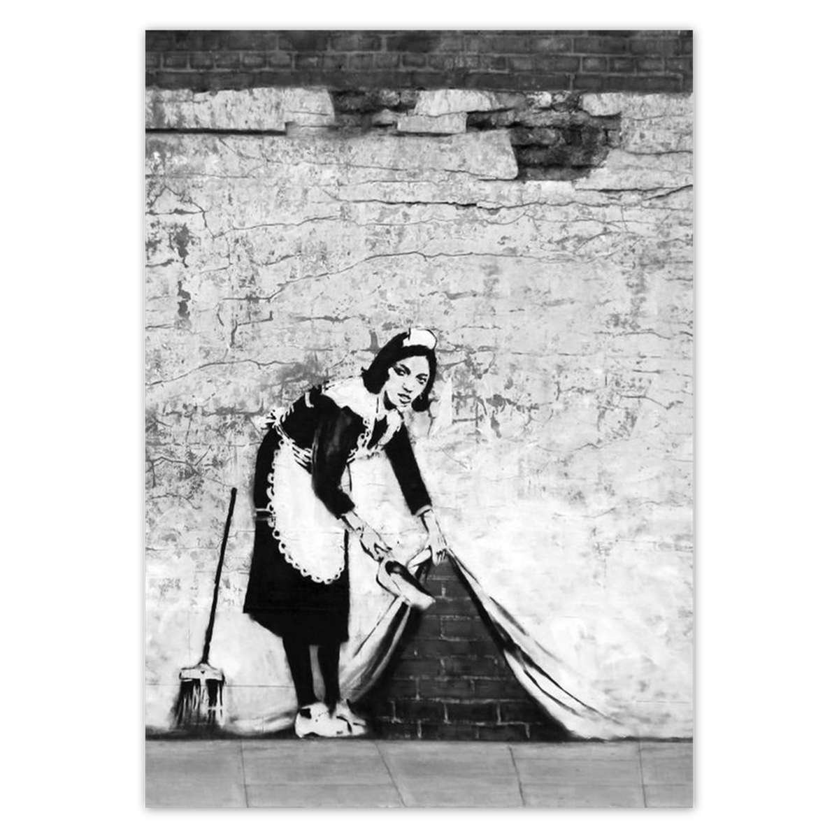 Naklejka ścienna A5 PION Banksy Pokojówka