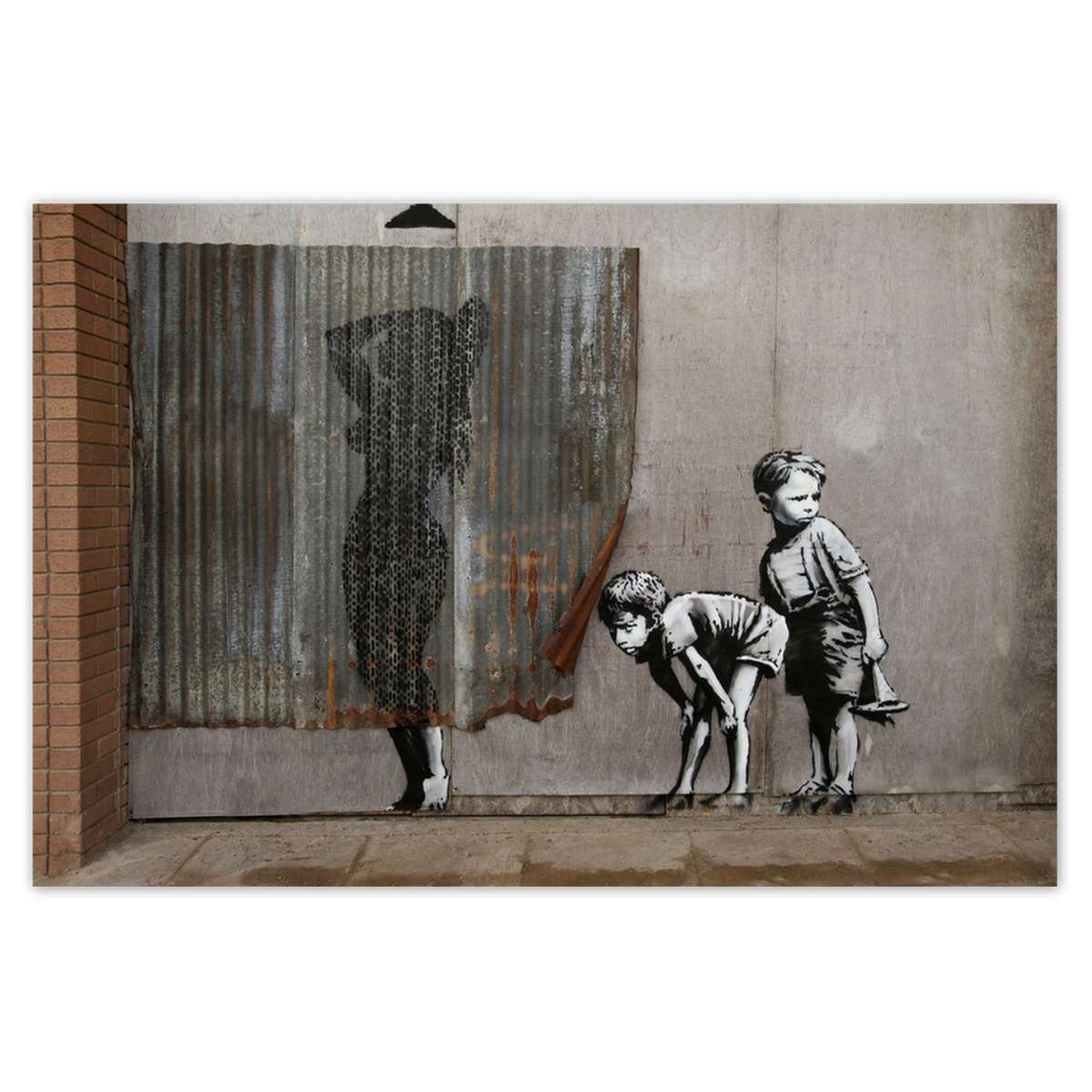 Naklejka ścienna 60x40 Banksy Chłopcy Prysznic
