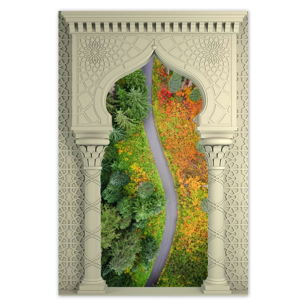 Naklejka ścienna 80x120 Droga Las Jesień