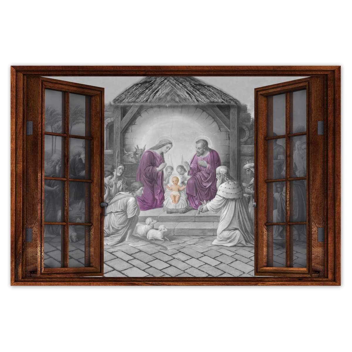 Naklejka ścienna 120x80 Żłóbek Stajenka Jezus