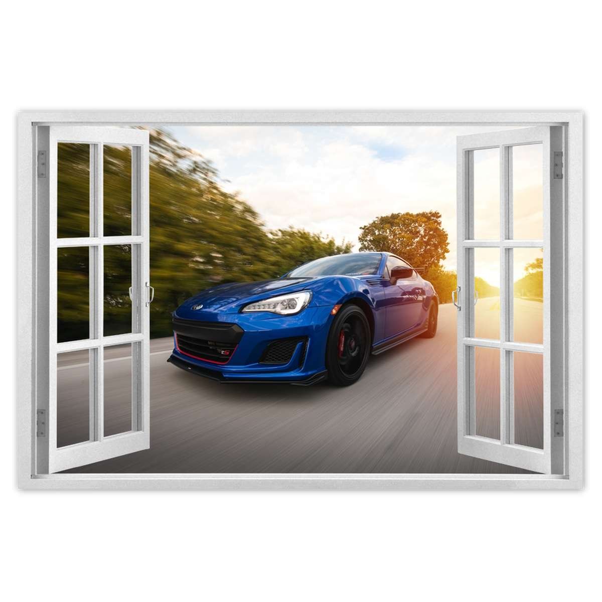 Naklejka ścienna 120x80 Niebieskie sportowe auto