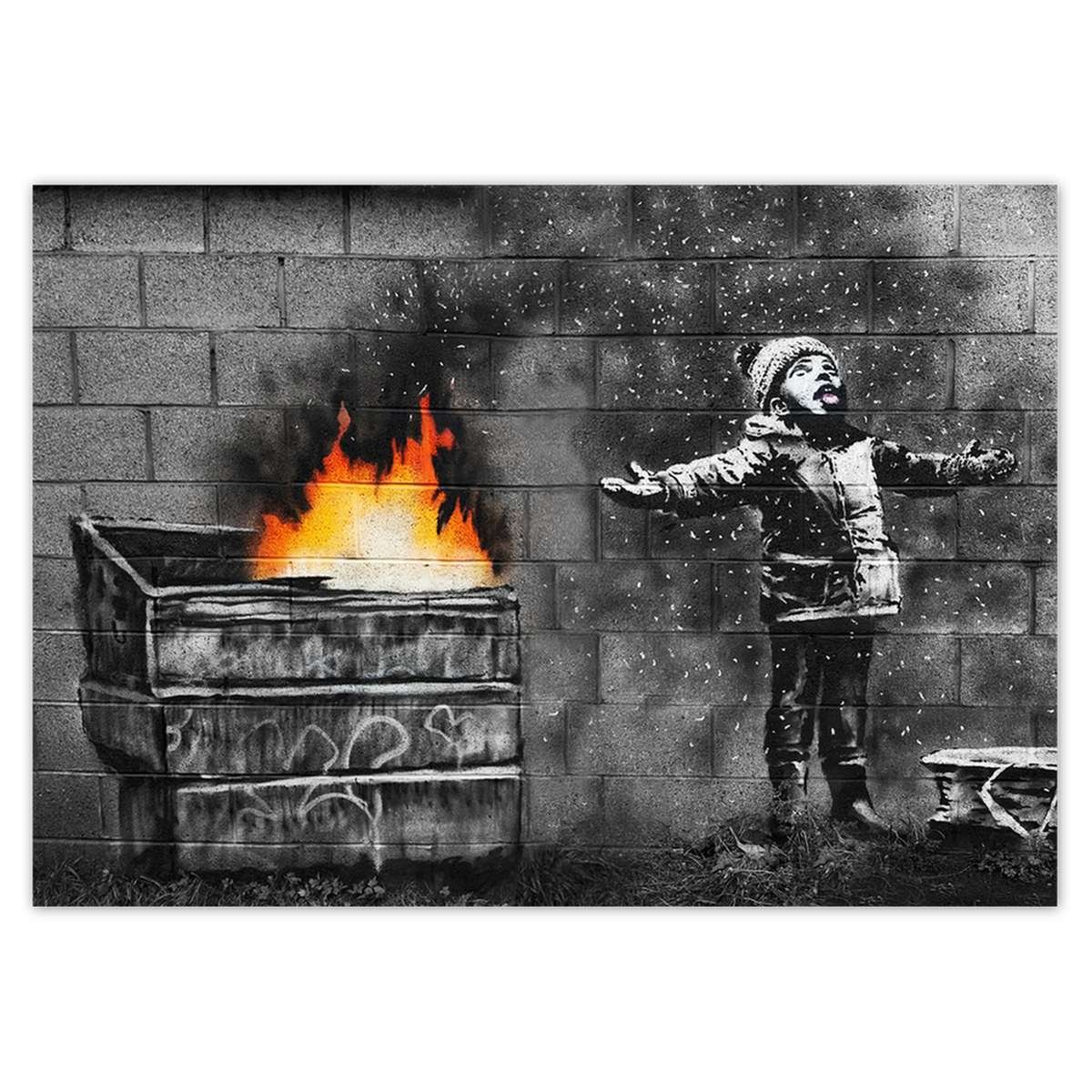 Naklejka ścienna A5 POZIOM Banksy śnieg smog