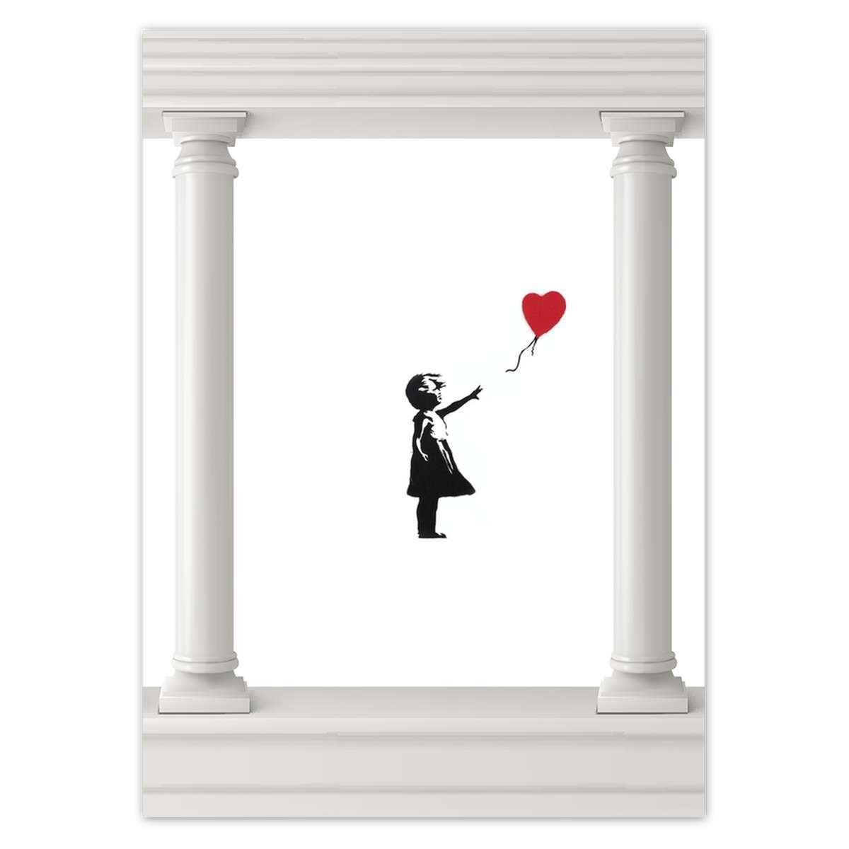 Naklejka ścienna 50x70 Dziewczyna Balonik Banksy