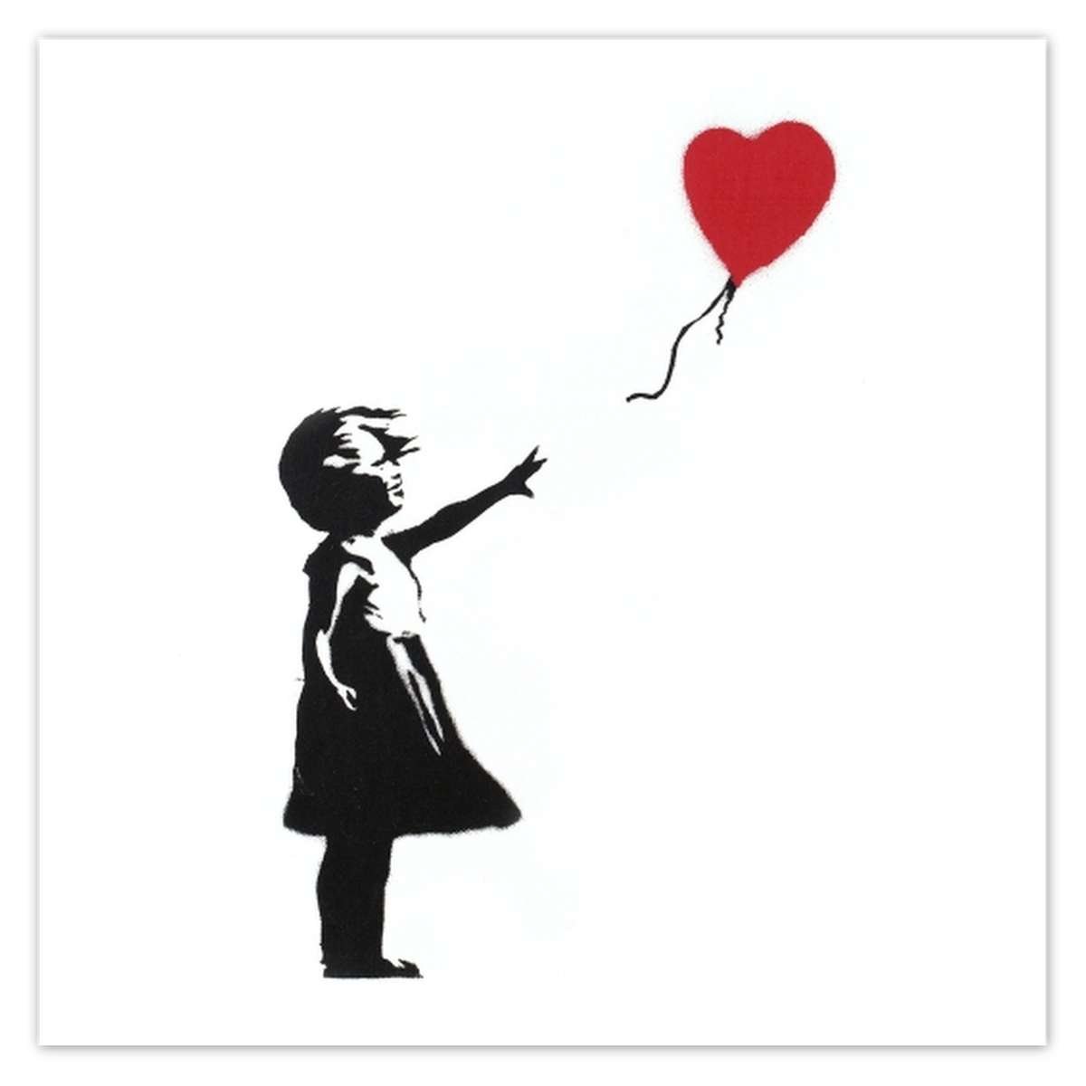 Naklejka ścienna 70x70 Dziewczyna Balonik Banksy