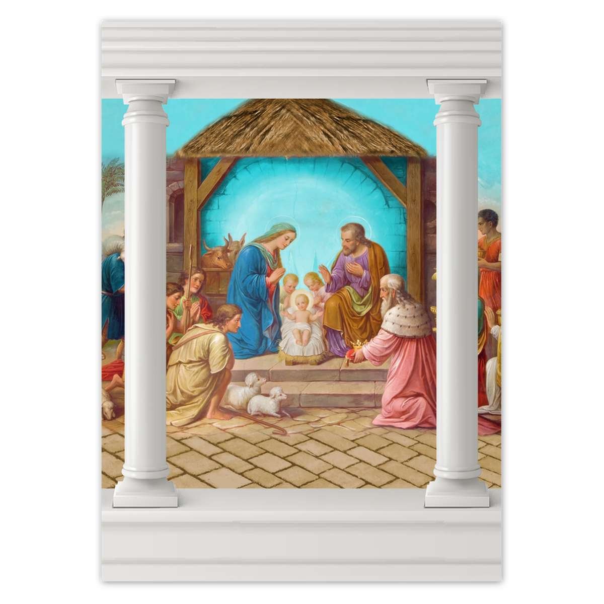 Naklejka ścienna 50x70 Żłóbek Stajenka