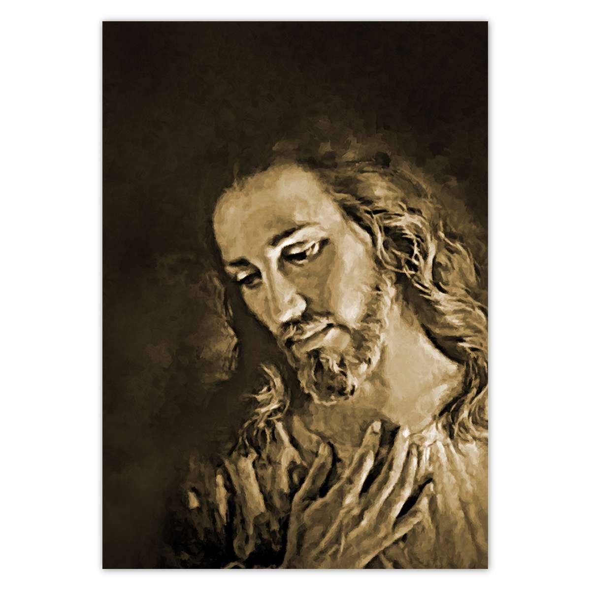Naklejka ścienna A5 PION Jezus Chrystus Sepia