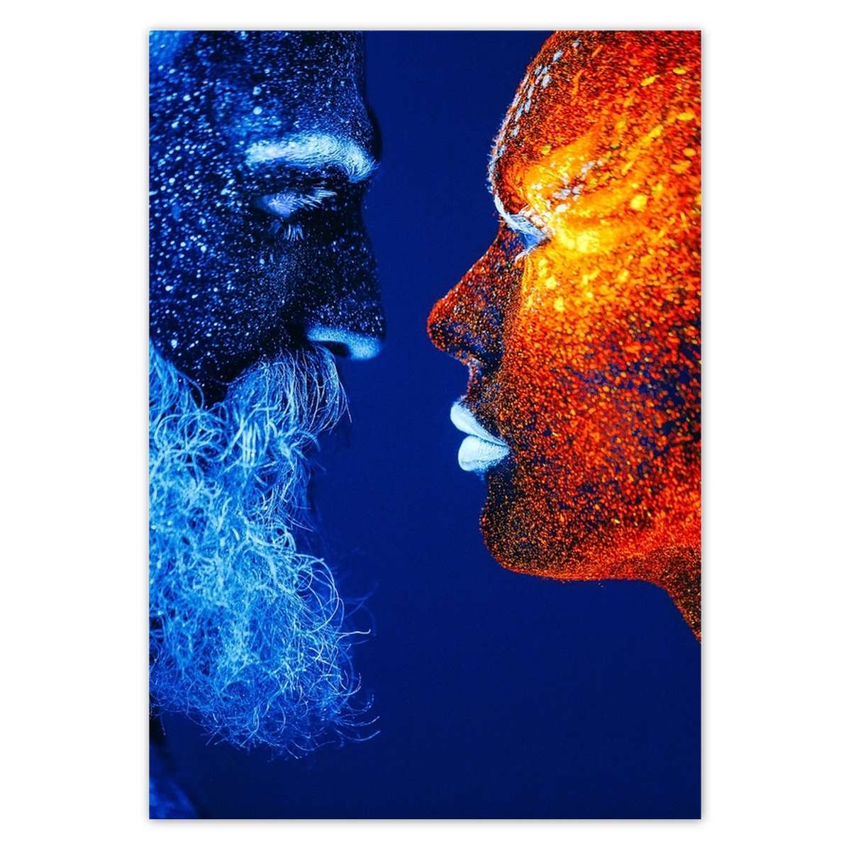 Naklejka ścienna 70x100 On zimny Ona gorąca