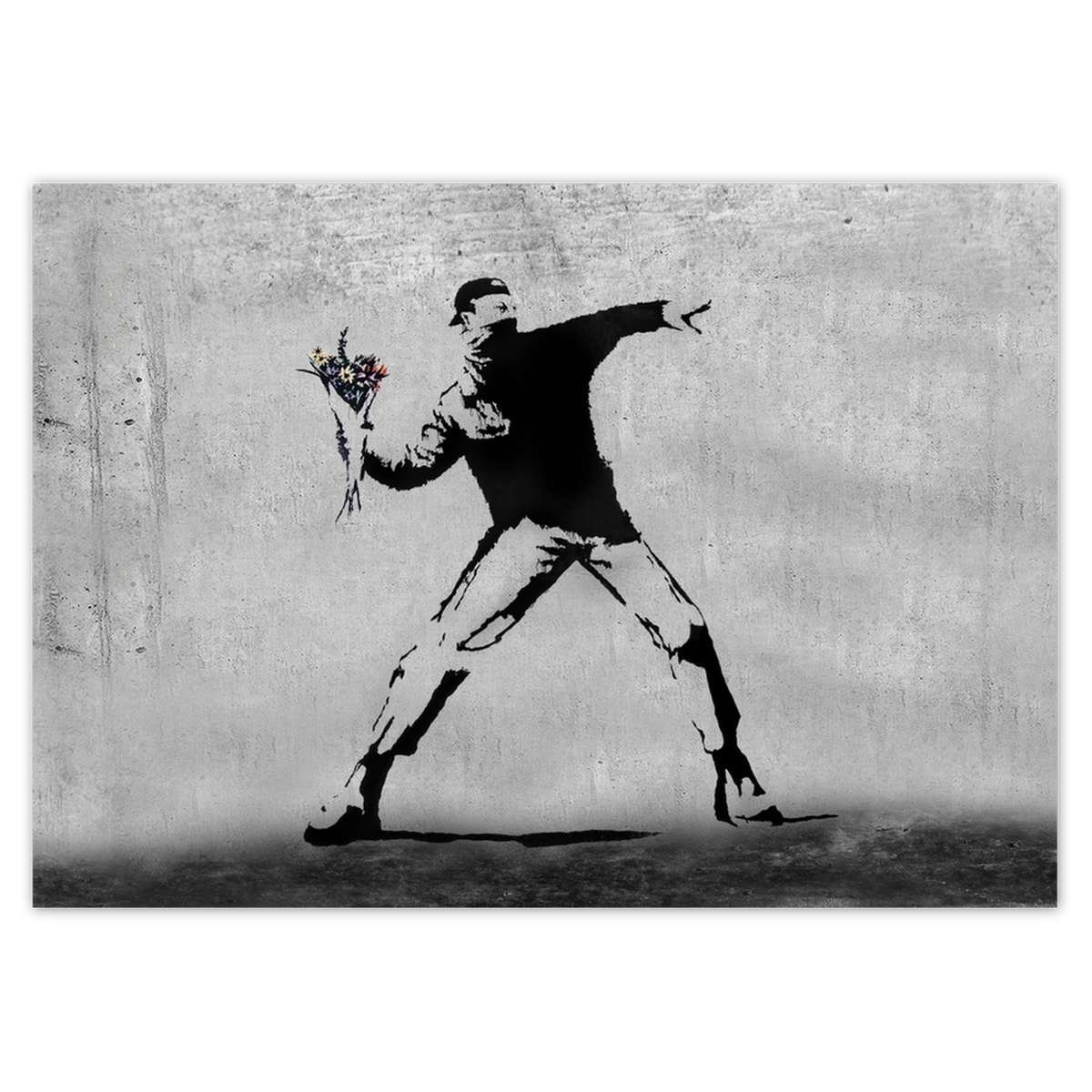 Naklejka ścienna A0 POZIOM Banksy Miotacz kwiatów