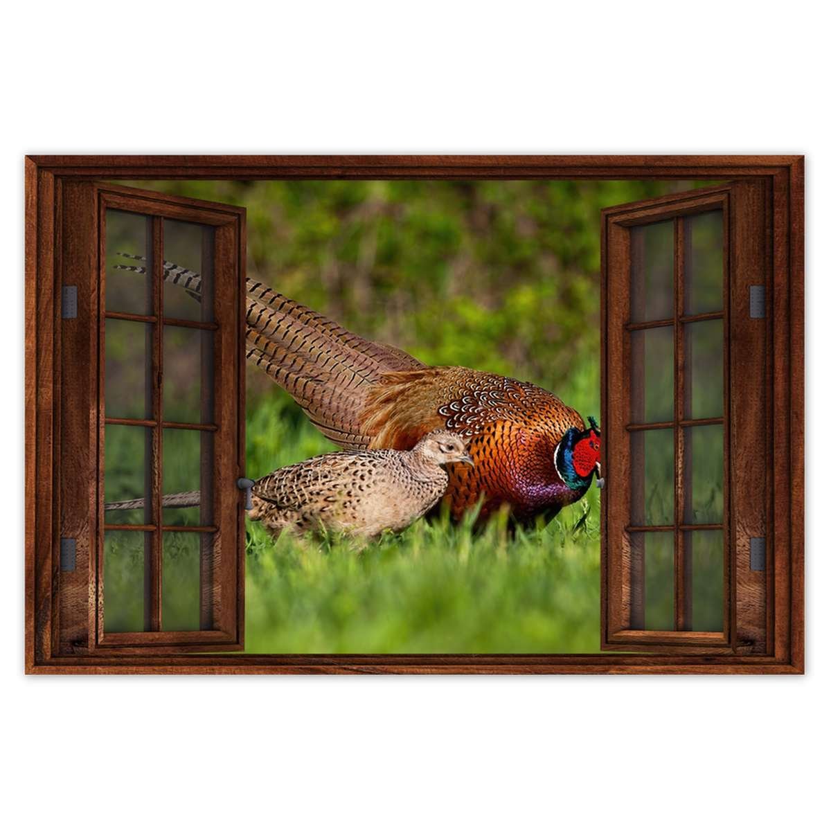 Naklejka ścienna 90x60 Rodzina bażantów Ptaki