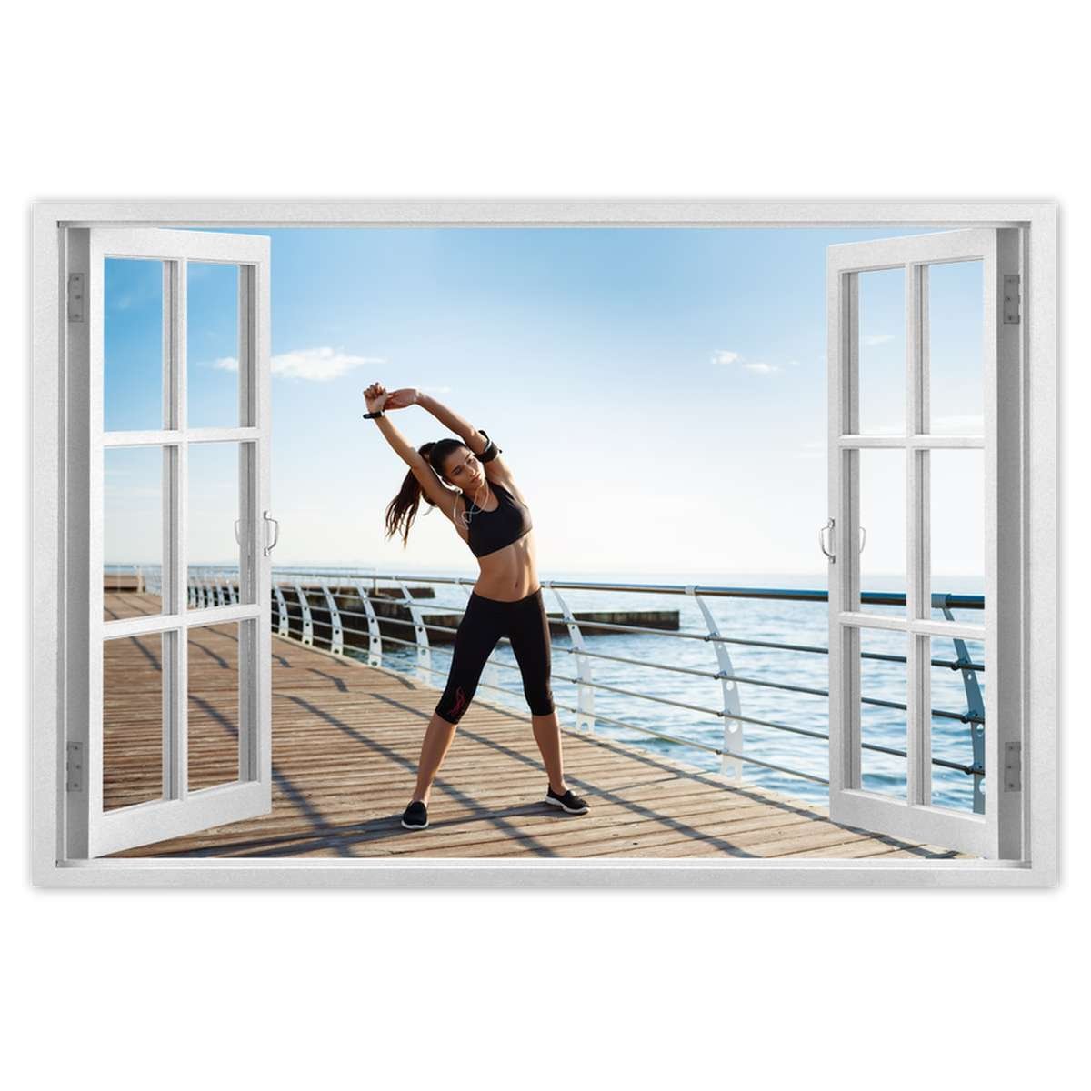 Naklejka ścienna 90x60 Nadmorskie wygibasy Yoga
