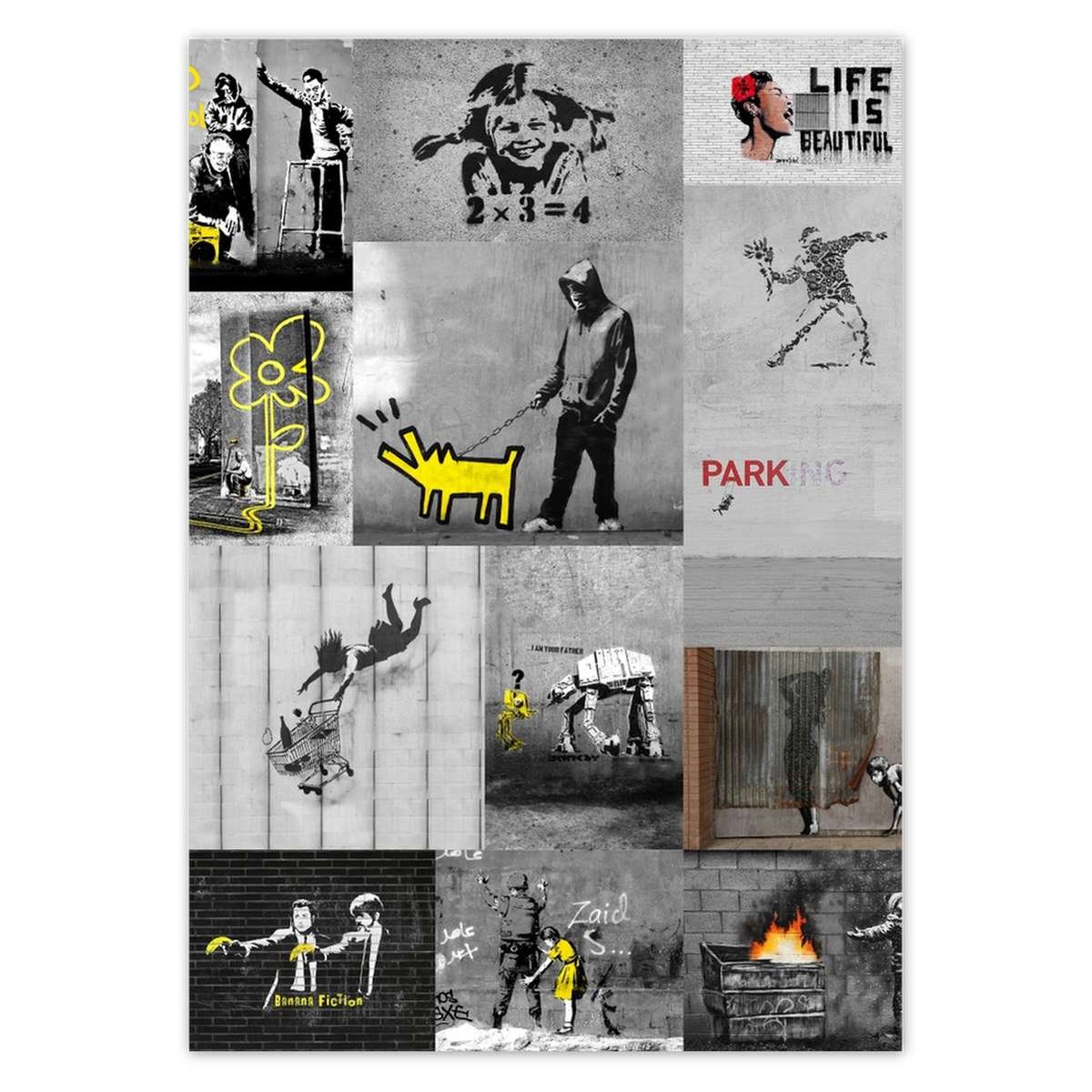 Naklejka ścienna A5 PION Banksy Megamix
