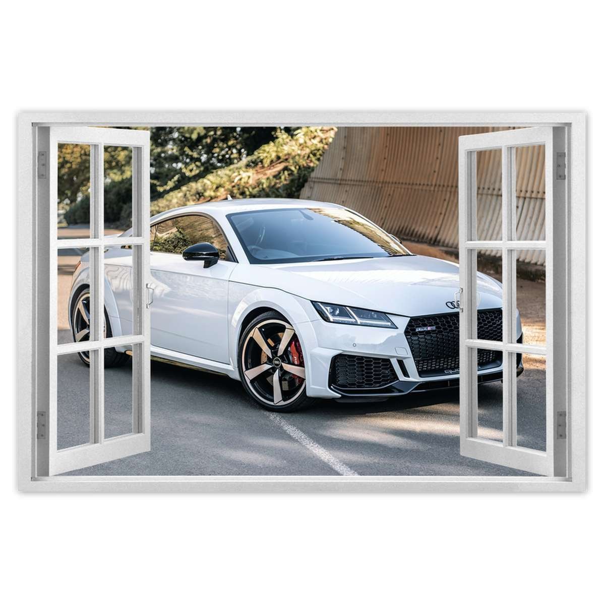 Naklejka ścienna 120x80 Białe Audi Quattro TT RS