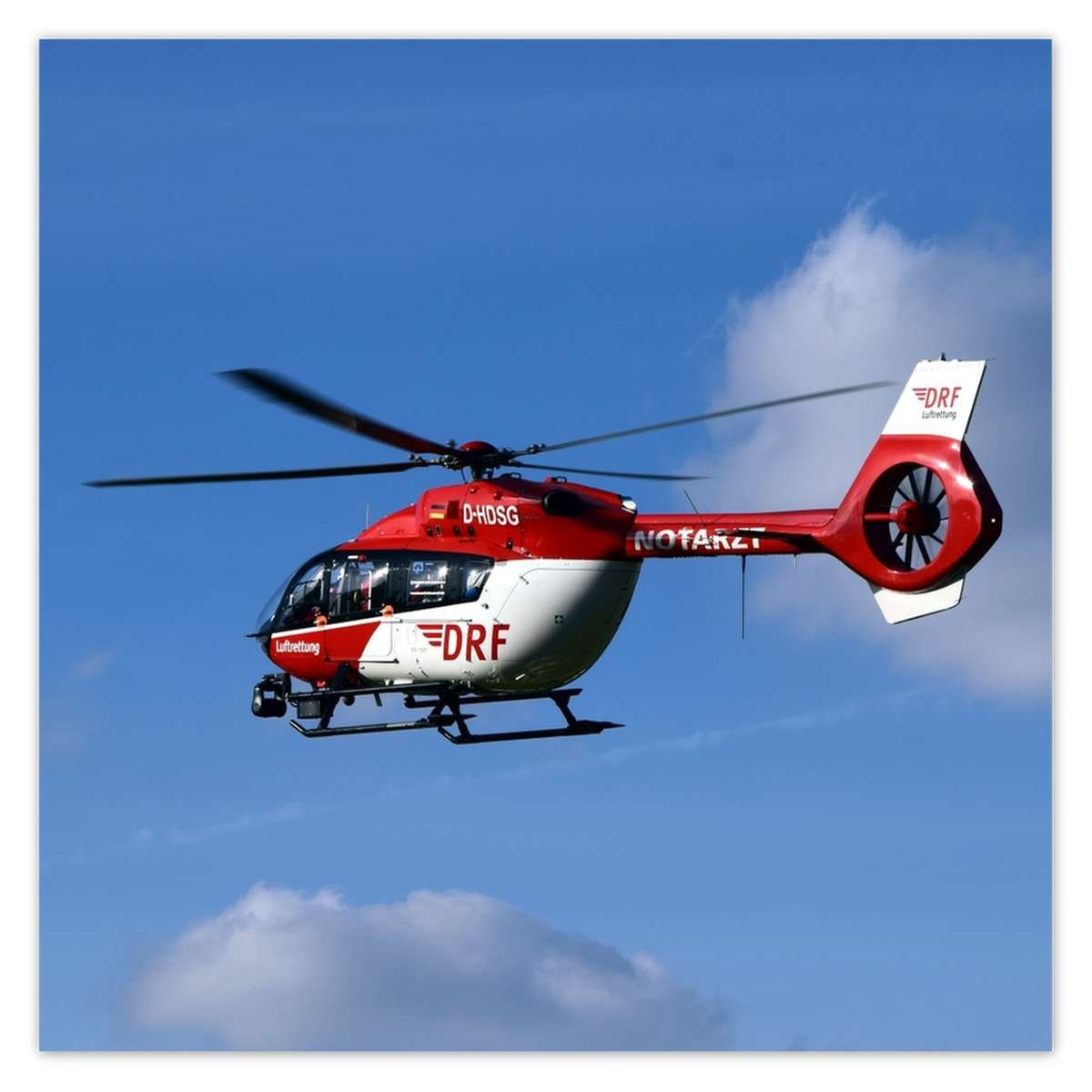 Naklejka ścienna 50x50 Czerwono-biały Helikopter