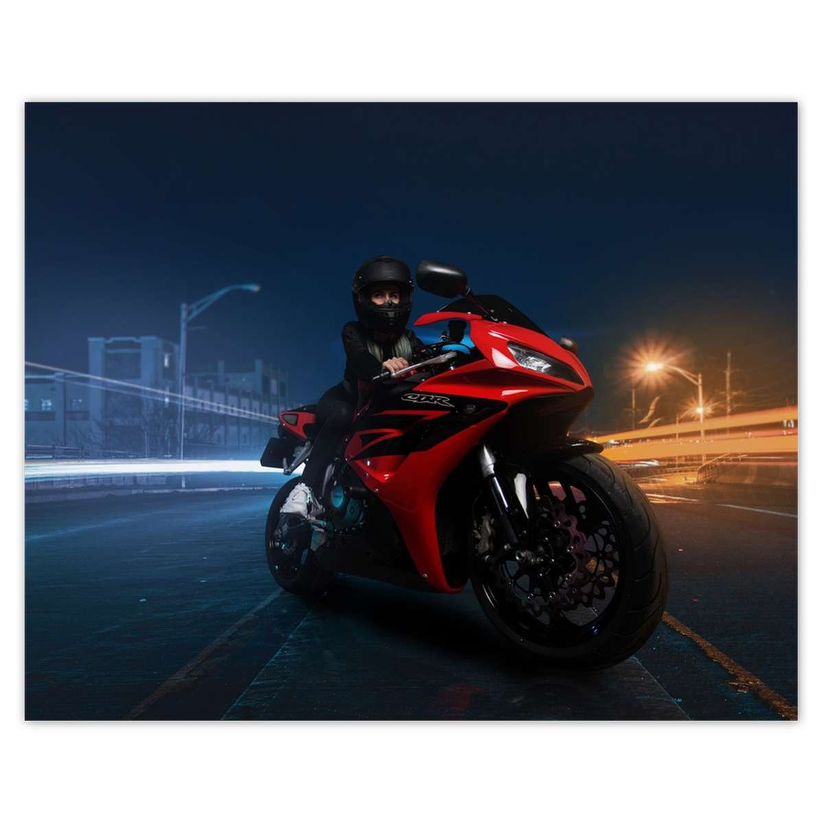 Naklejka ścienna 50x40 Czerwony ścigacz motocykl